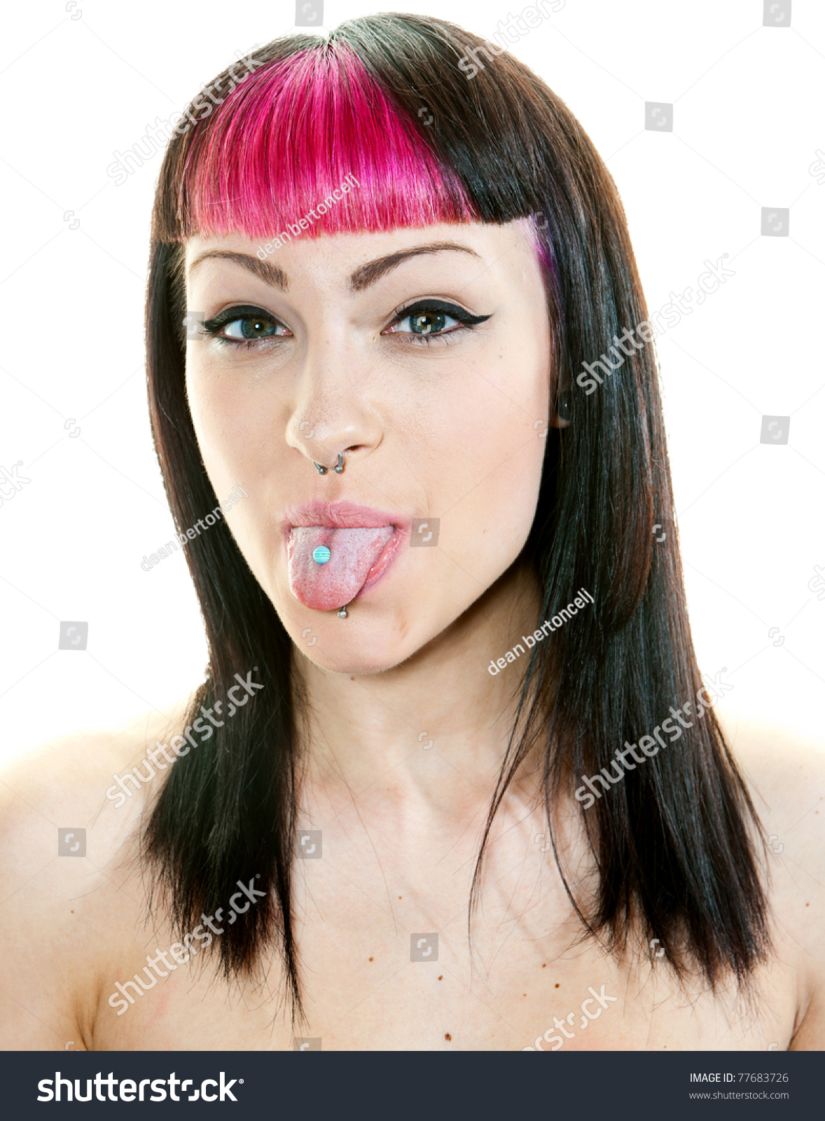 Teen Girl With Interesting Hair Style And Piercing