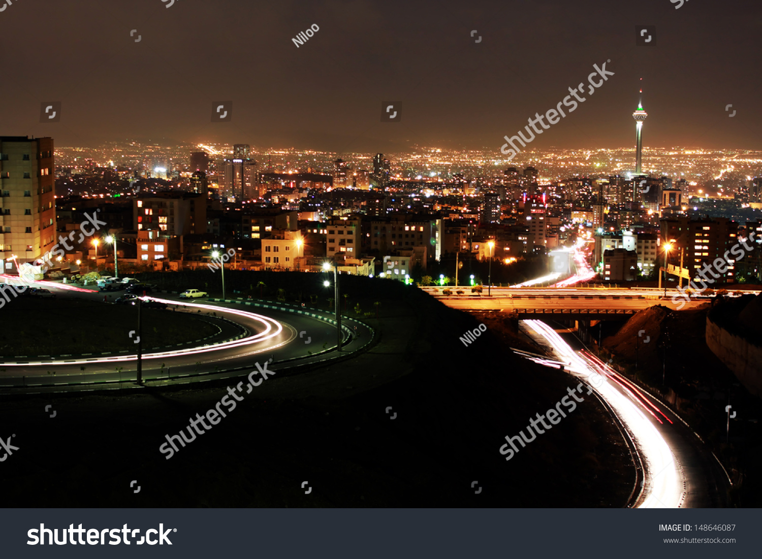 Tehran Skyline At Night, Tehran, Iran Stock Photo 148646087 : Shutterstock