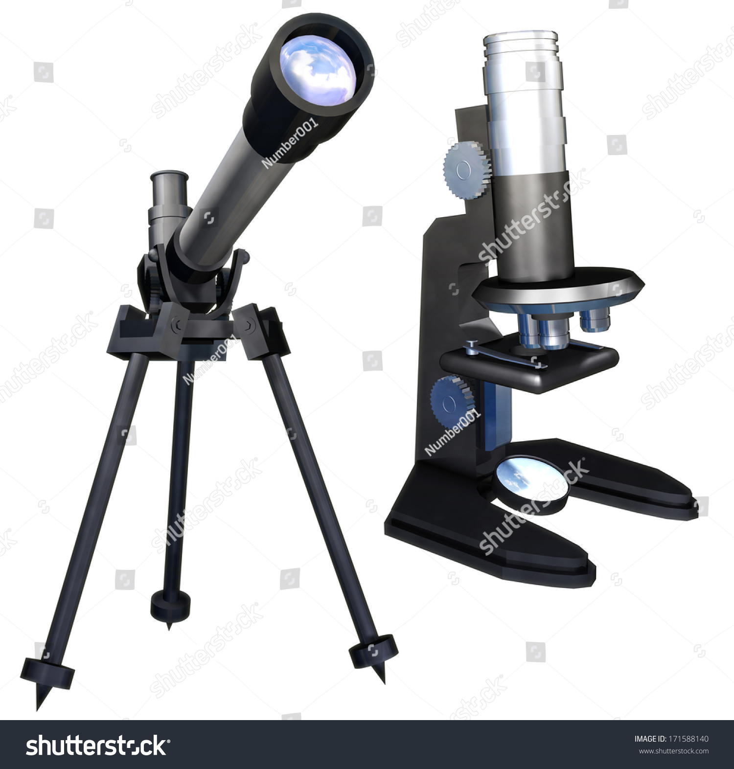 Telescope And Microscope Set Stock Photo 171588140 : Shutterstock