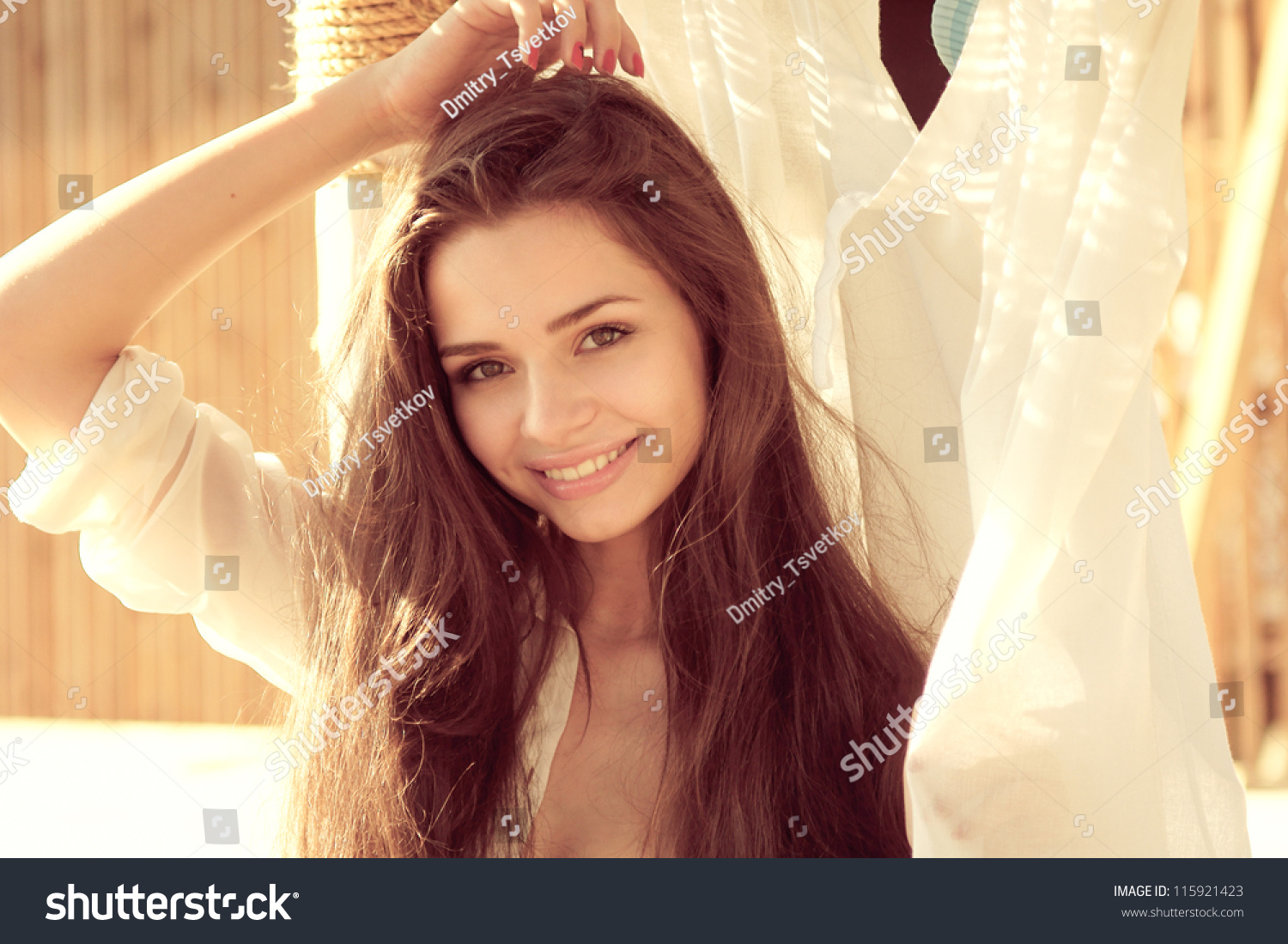 Tender Outdoor Portrait Of Young Attractive Tender Sensual And