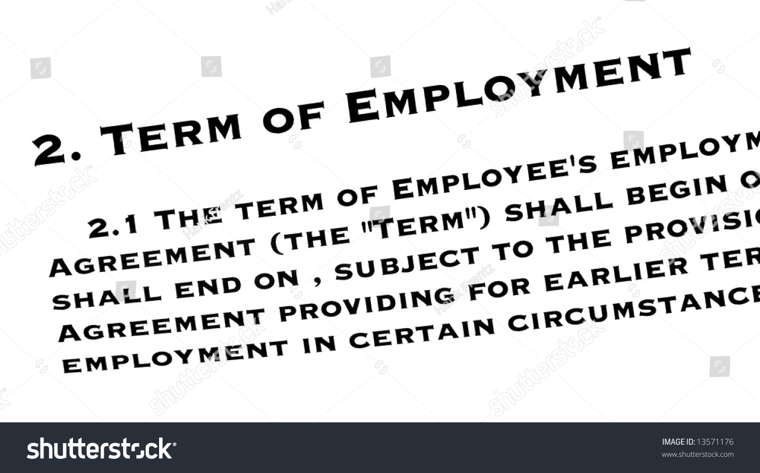 Terms Of Employment Stock Photo 13571176 : Shutterstock