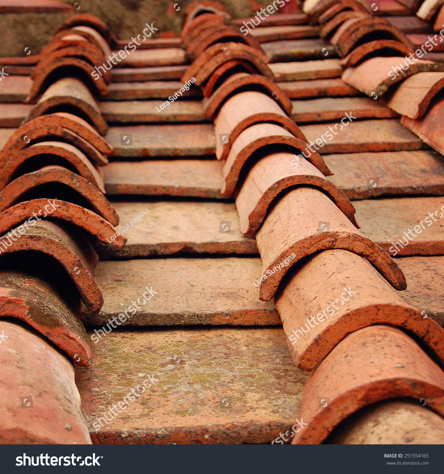 Terracotta Tiles On The Roof Of Campanile Of Florence Cathedral - Retro ...