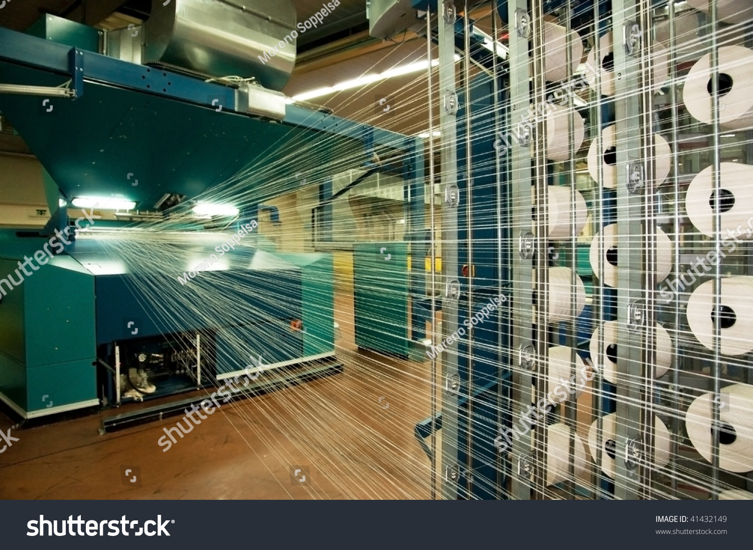 Textile Industry (Denim) Weaving And Warping Stock Photo 41432149