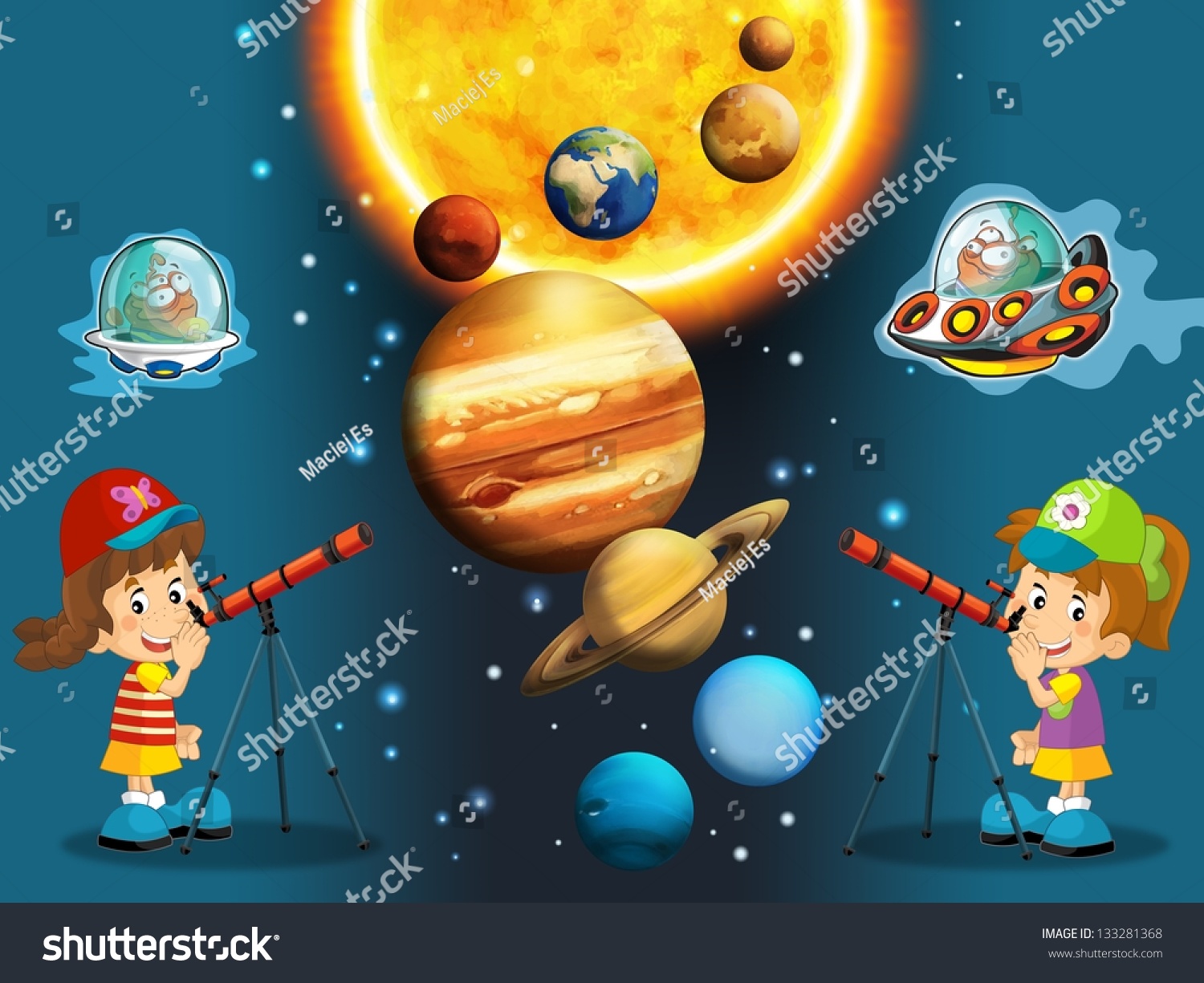 The Aliens Subject - Ufo - For Kids - Kindergarten - Menu - Screen