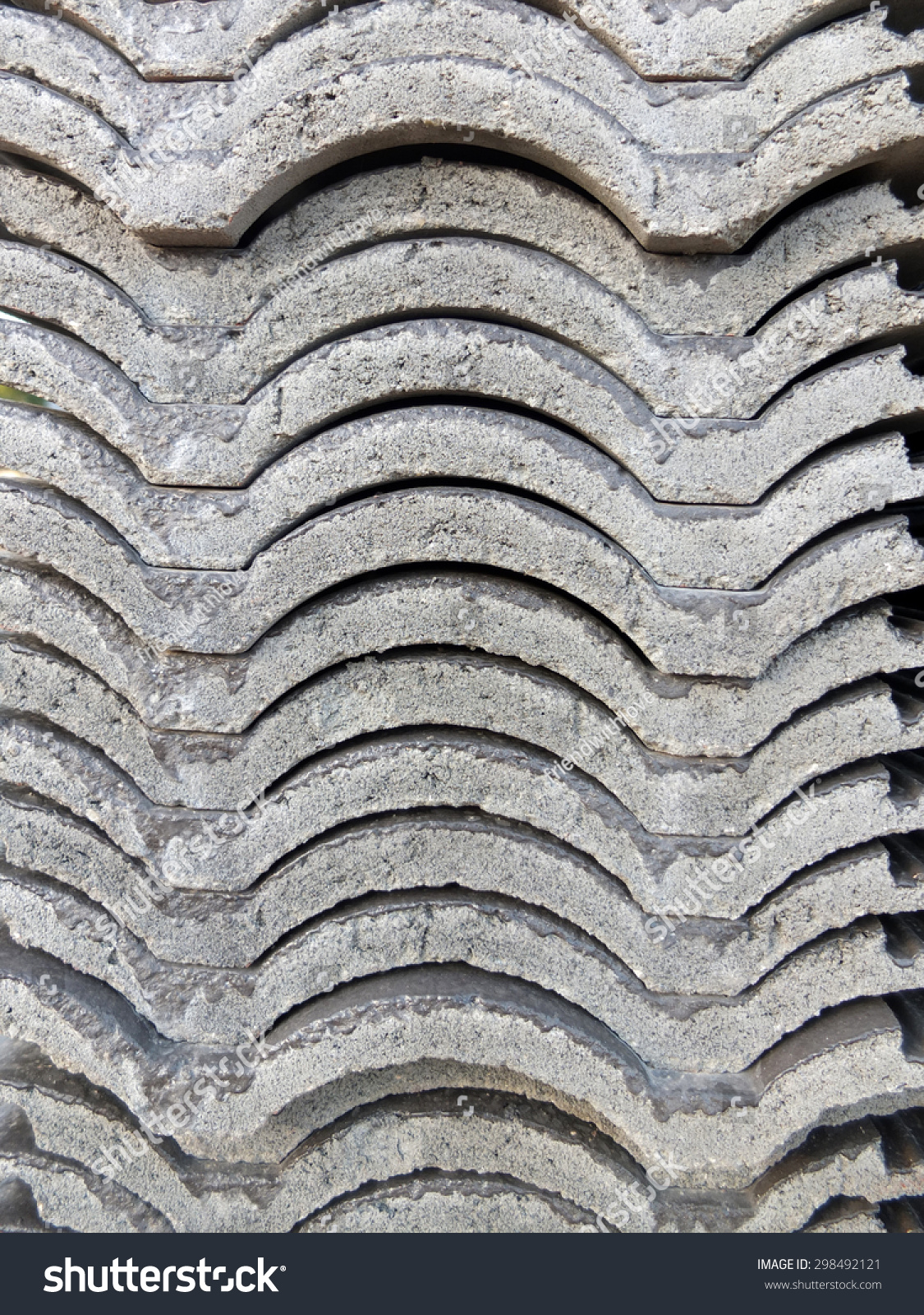 The Curved Roof Tiles Stacked Together Stock Photo 298492121 : Shutterstock