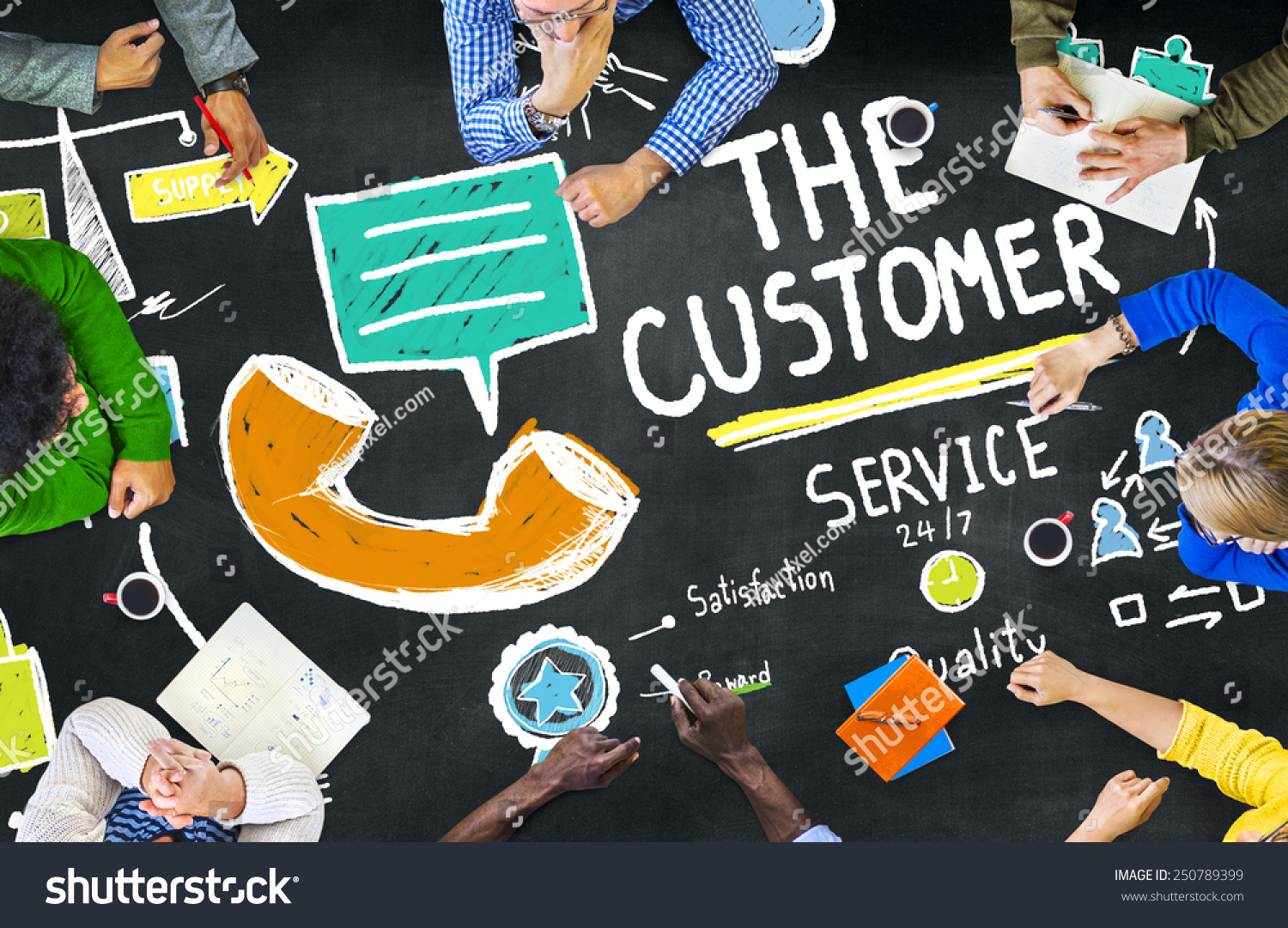 The Customer Service Target Market Support Assistance Concept Stock