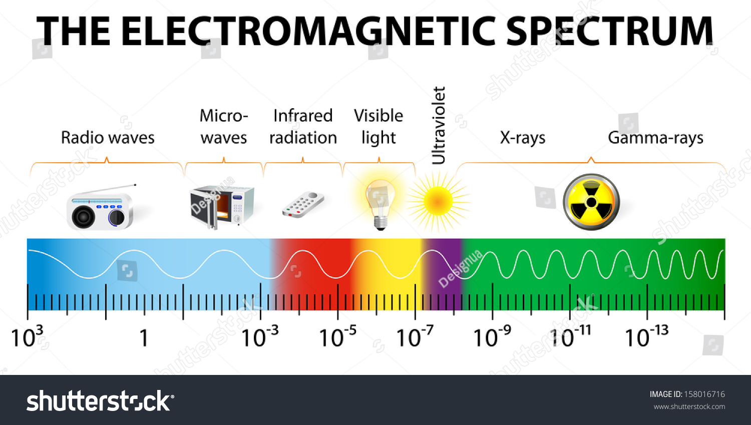 The Electromagnetic Spectrum Vector Diagram Different Types Of