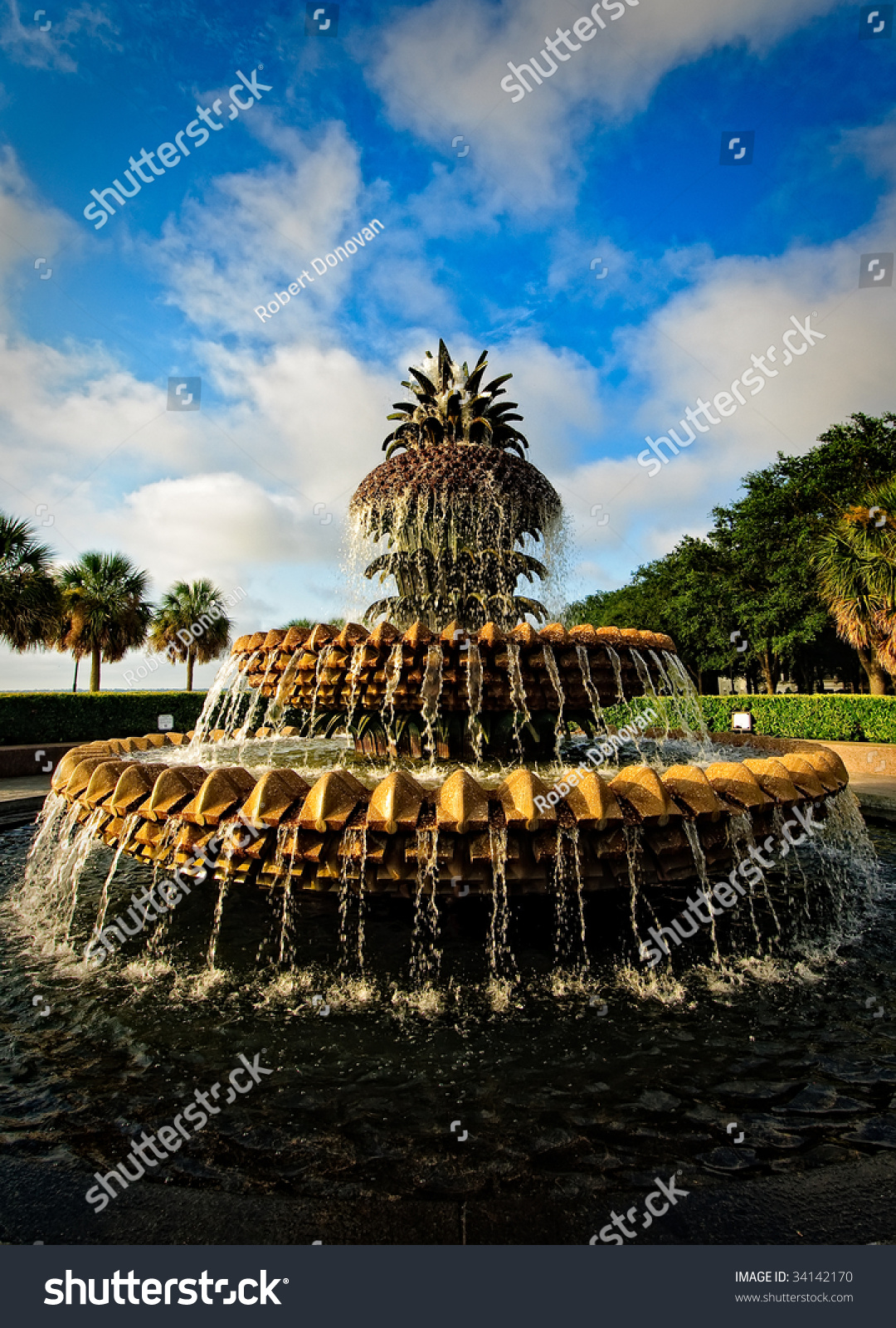 The Famous Pineapple Fountain In Charleston South Carolina Stock Photo