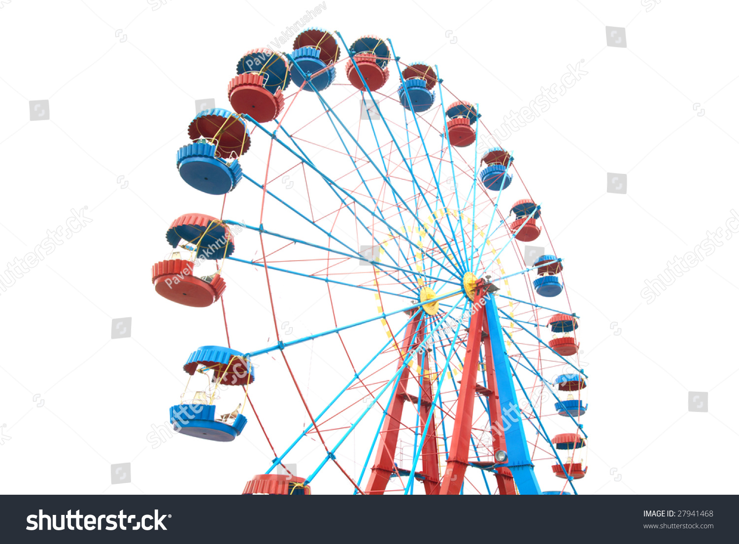 Ferris Wheel Isolated On White Background Stock Photo 27941468