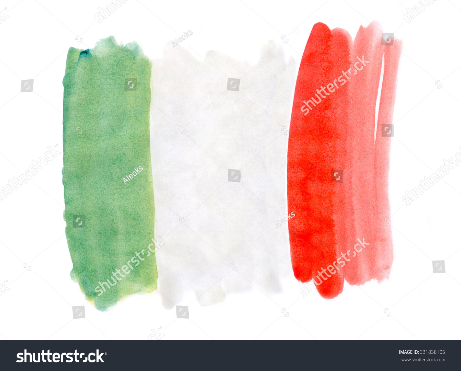 The Flag Of Italy Painted With Watercolors Stock Photo 331838105