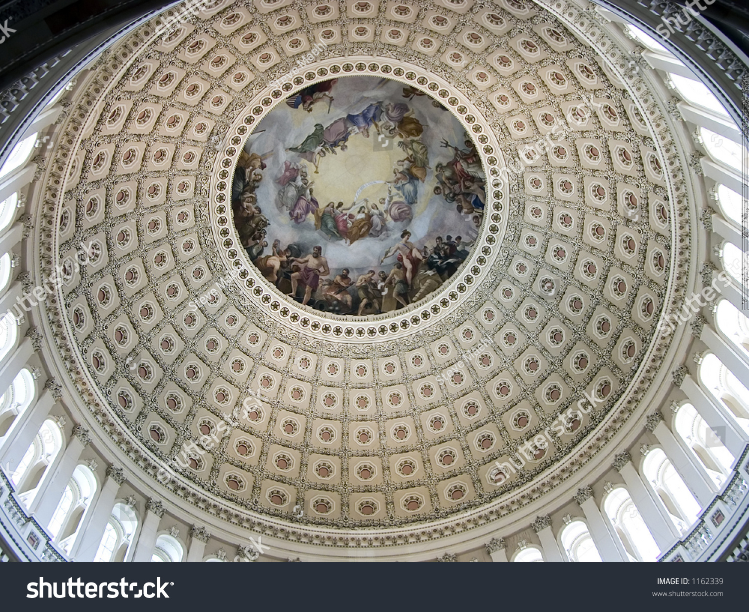 The Frieze Of The Rotunda Of The United States Capitol. Stock Photo ...