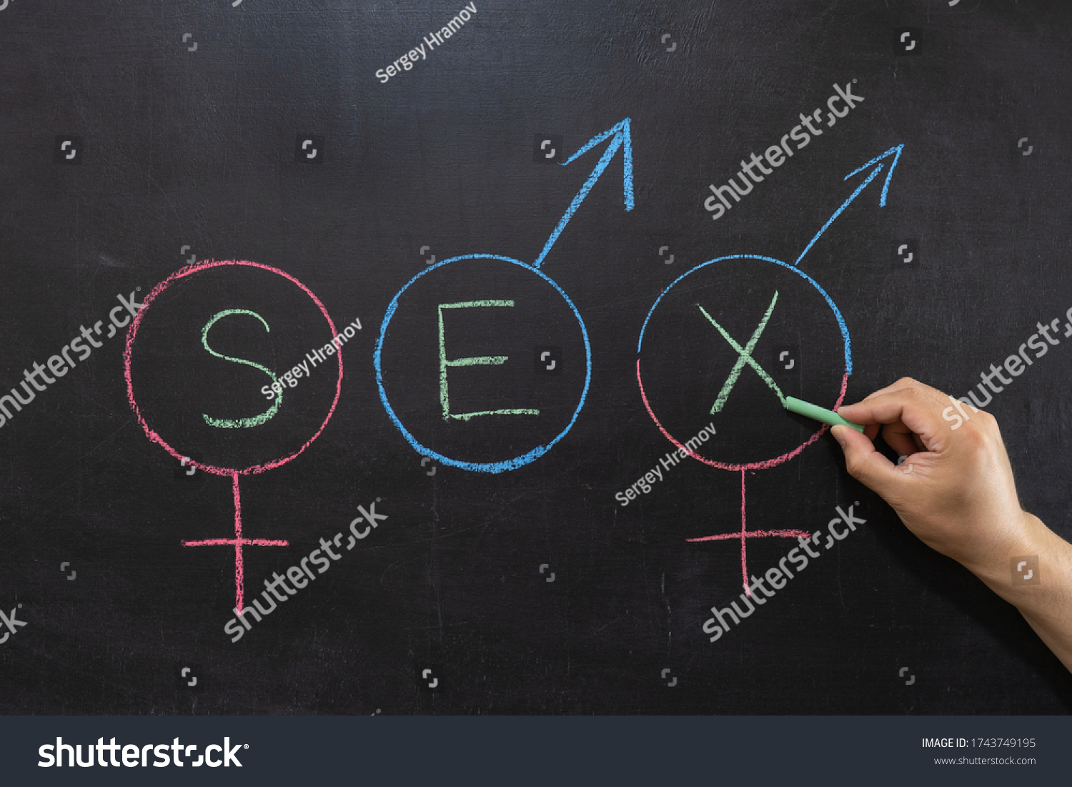 Hand Writes Word Sex Written Gender Stock Photo Edit Now 1743749195