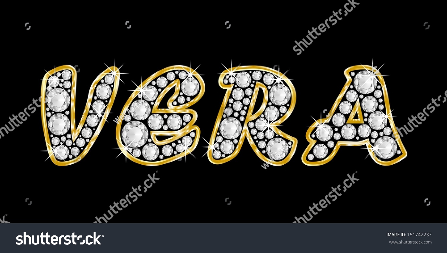 Name Vera Made Shiny Diamonds Style Stock Illustration 151742237 