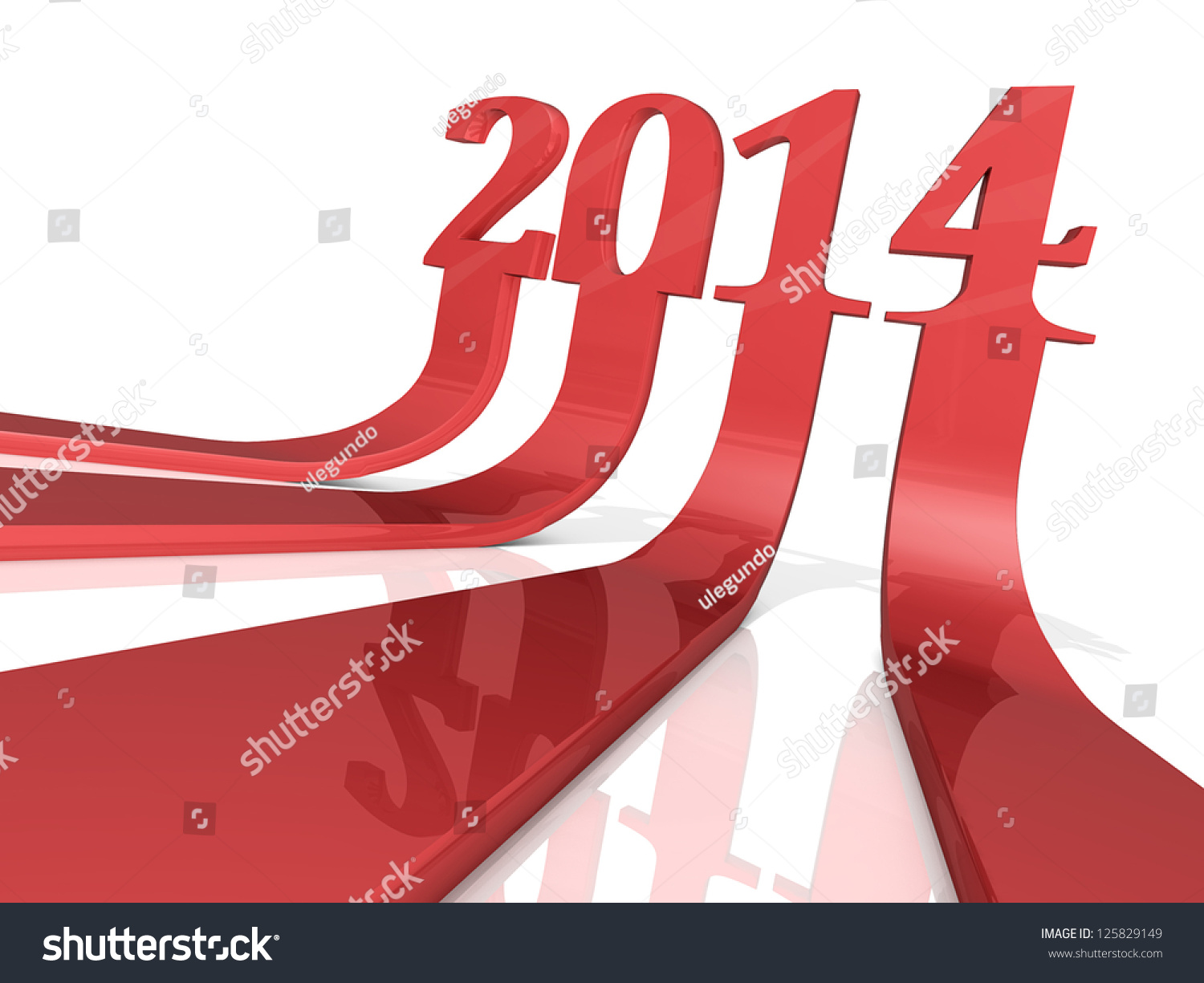 The Numbers U0026quot 2014 U0026quot As Three Dimensional Arrows Stock