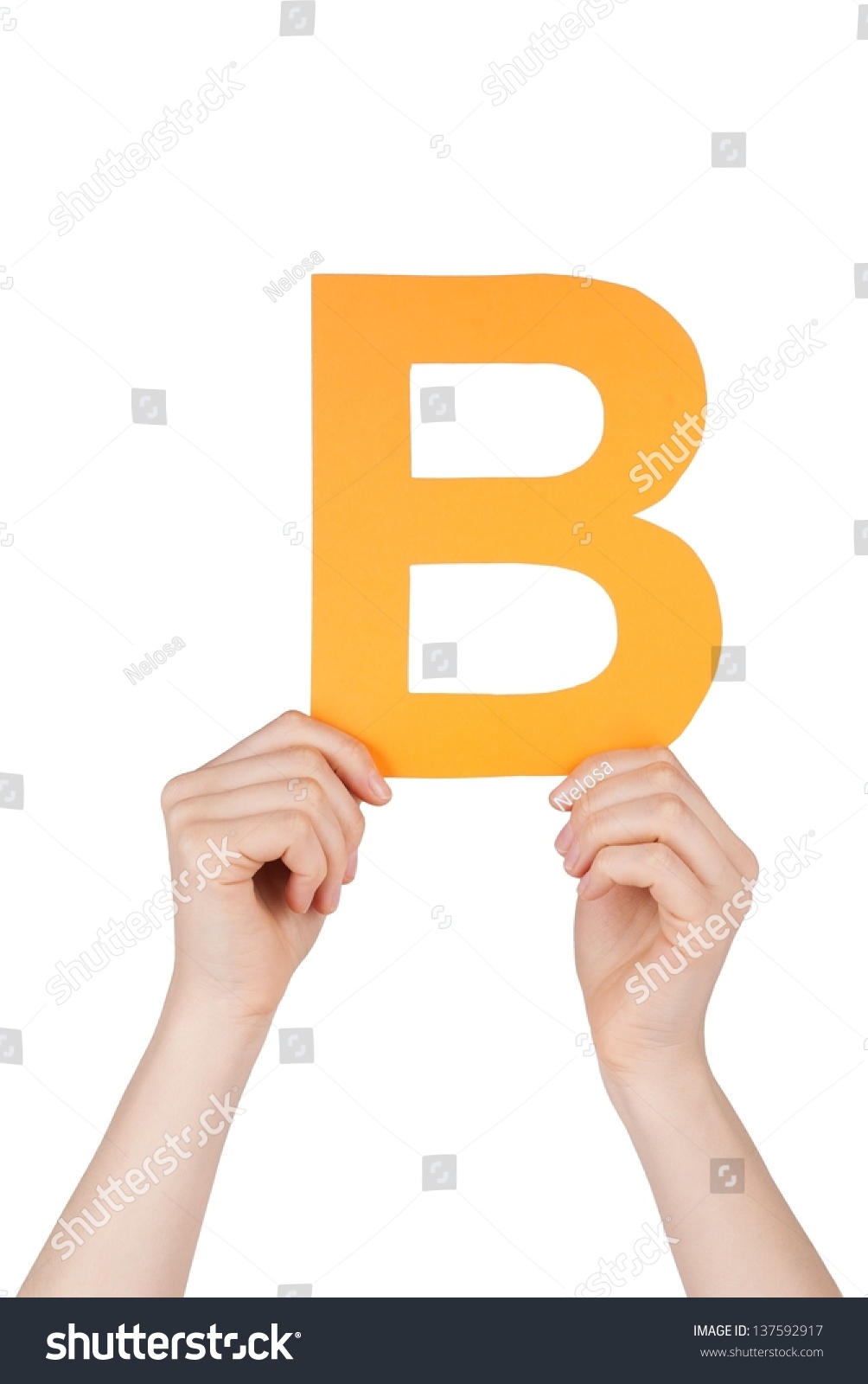 Orange Letter B Hold By Hands Stock Photo 137592917 - Shutterstock