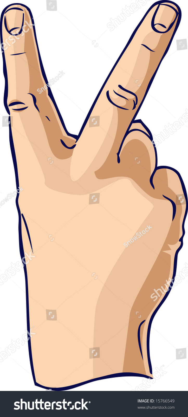 V Hand Gesture Stock Illustration 15766549 Shutterstock