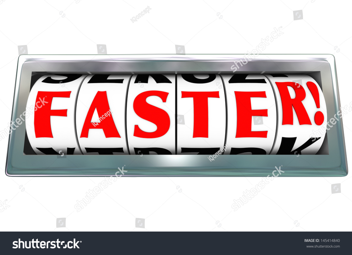 Word Faster On Speedometer Illustrate Fast Stock Illustration 145414840