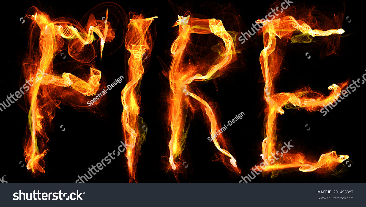 The Word Fire Written In Flames. Digital Illustration. - 201498887 