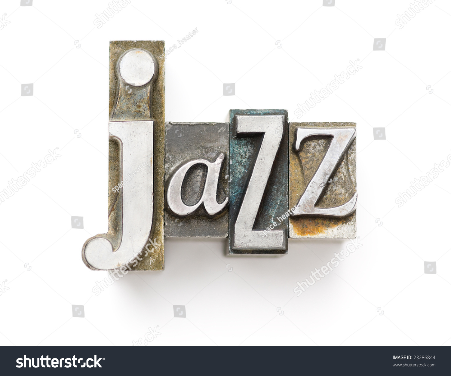 The Word Jazz Photographed Using A Mix Of Vintage Letterpress