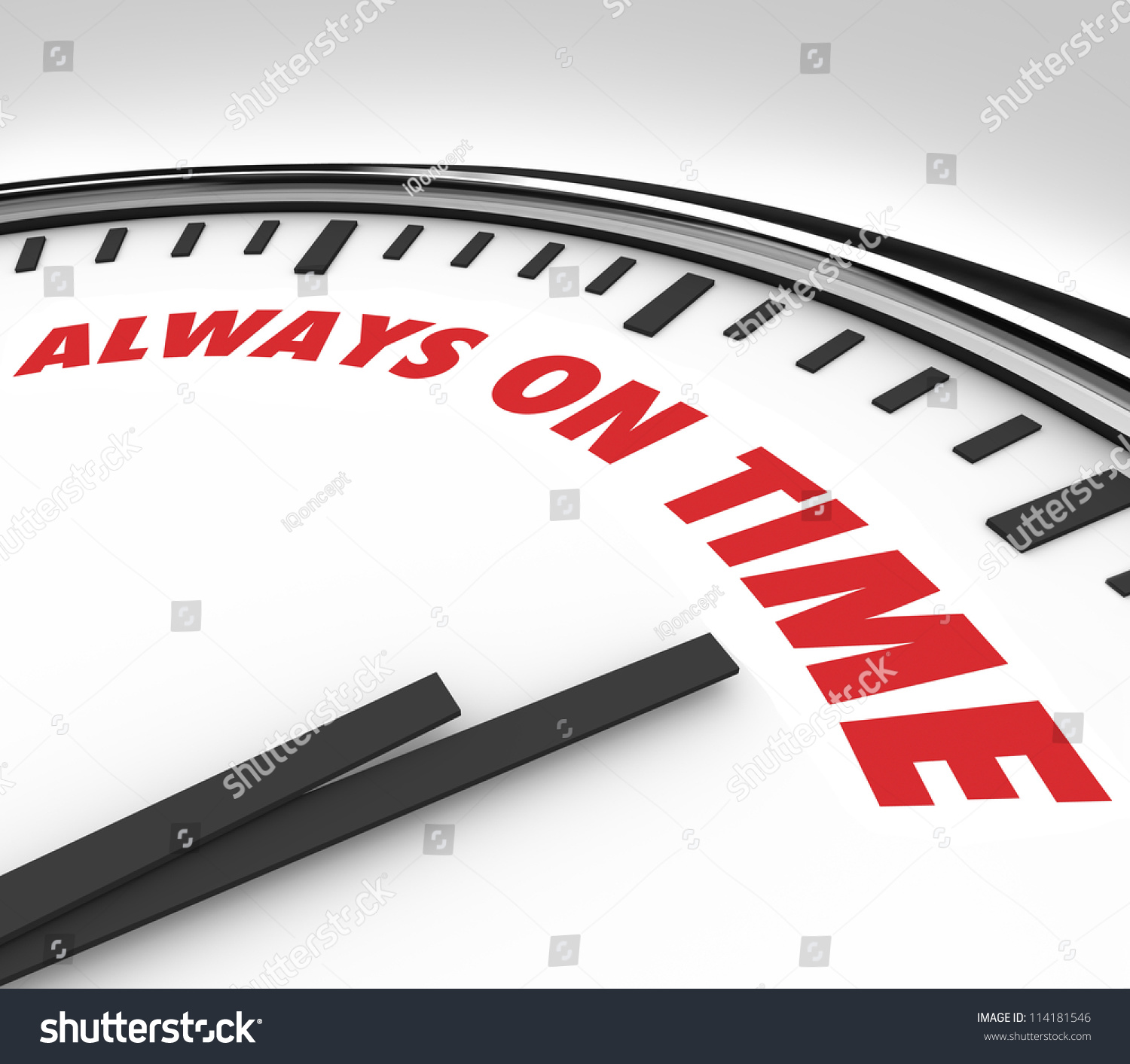 Words Always On Time On Clock Stock Illustration 114181546 Shutterstock