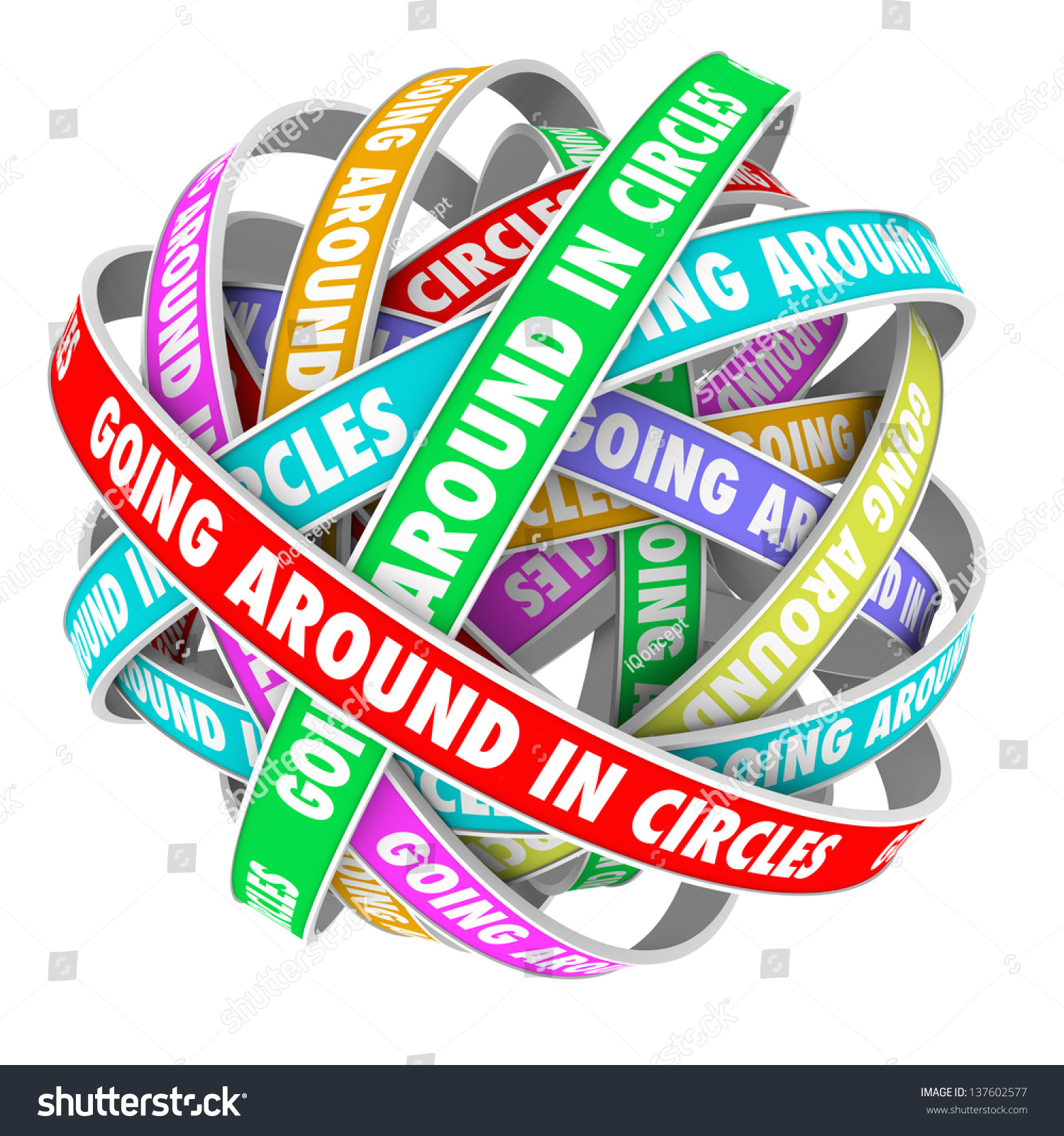 Words Going Around Circles On Colorful Stock Illustration 137602577 