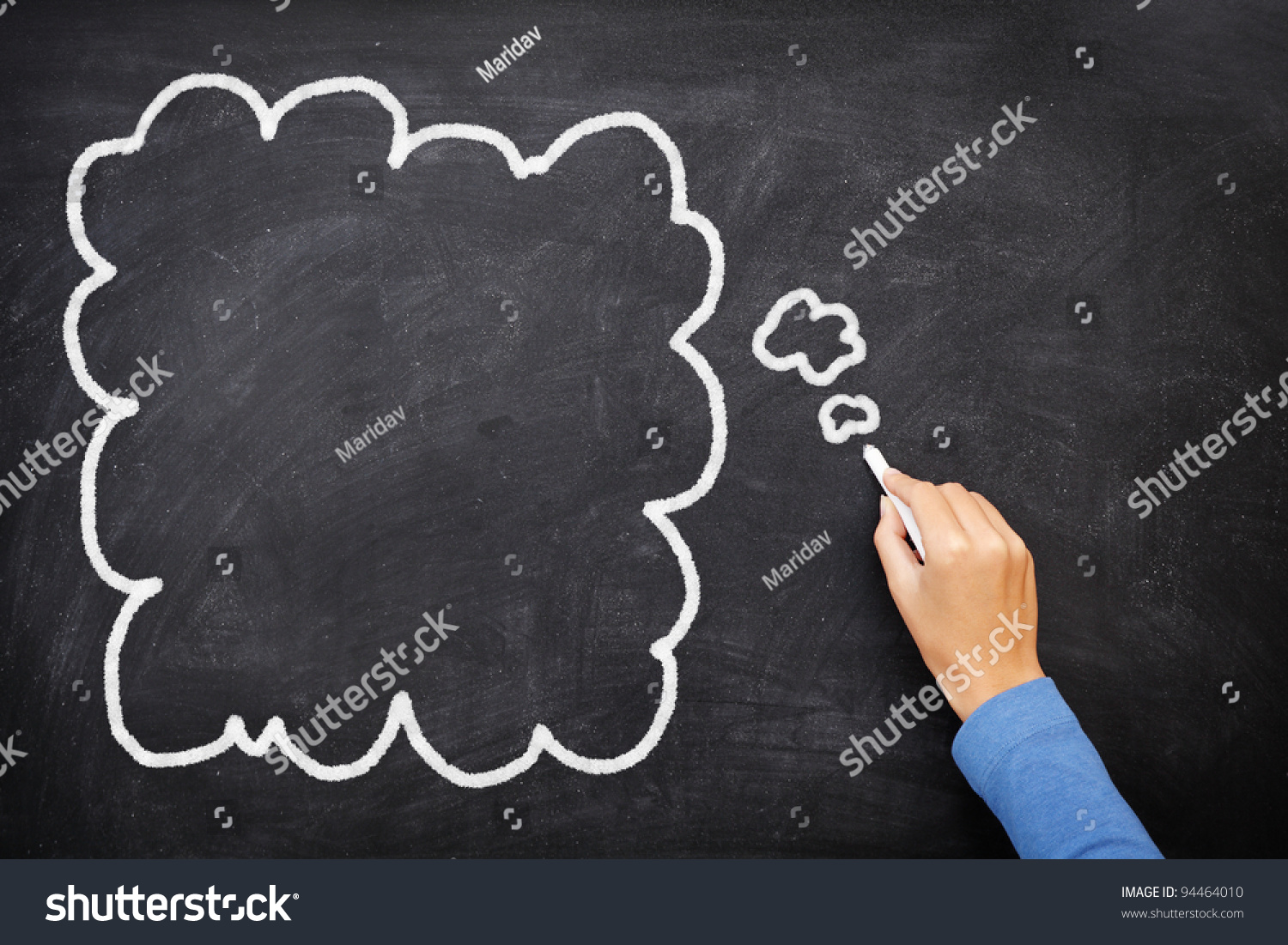 Thought Bubble Blackboard Chalkboard Thought Bubble Drawing With
