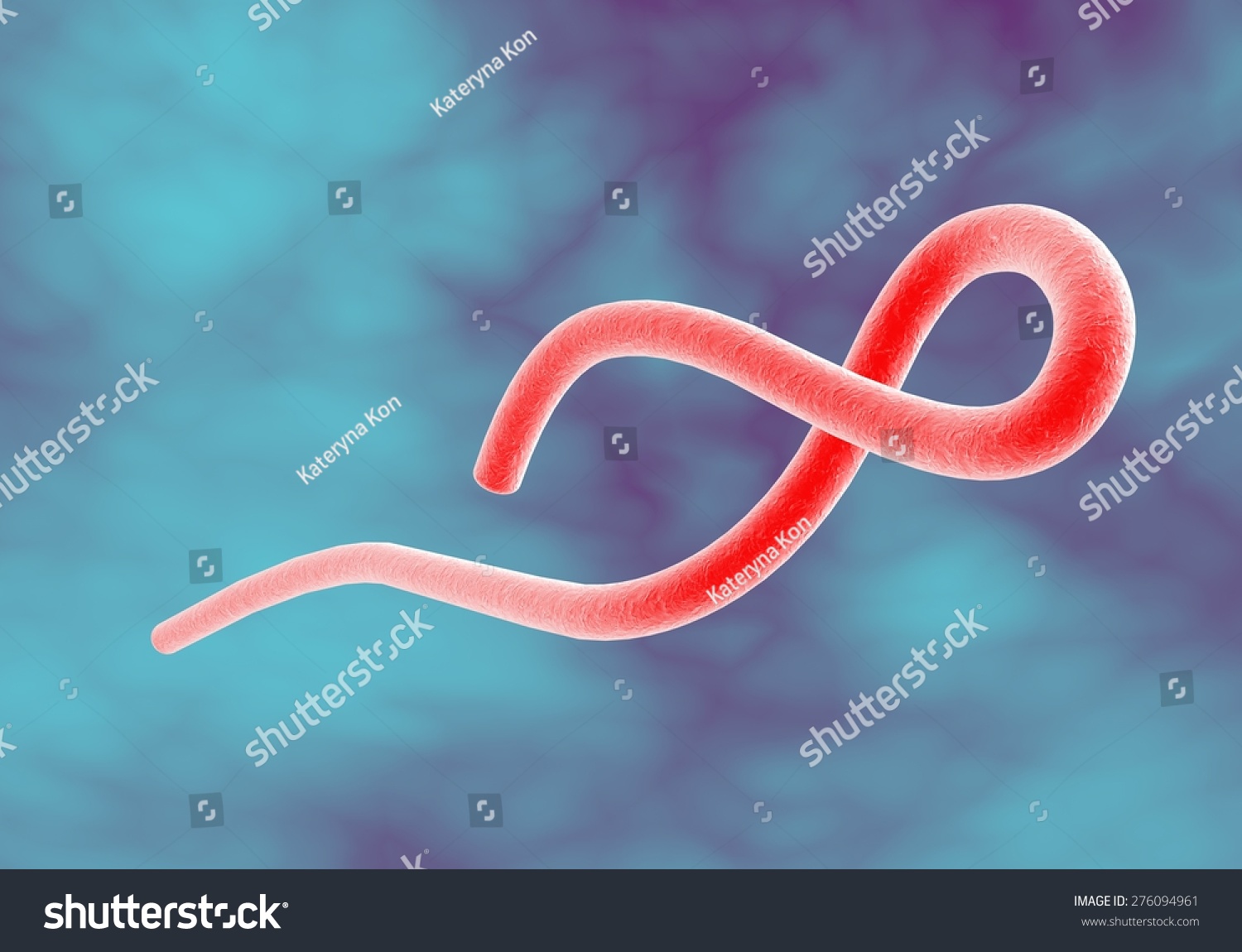 Three Dimensional Drawing Of Ebola Virus Model Of Virus Realistic