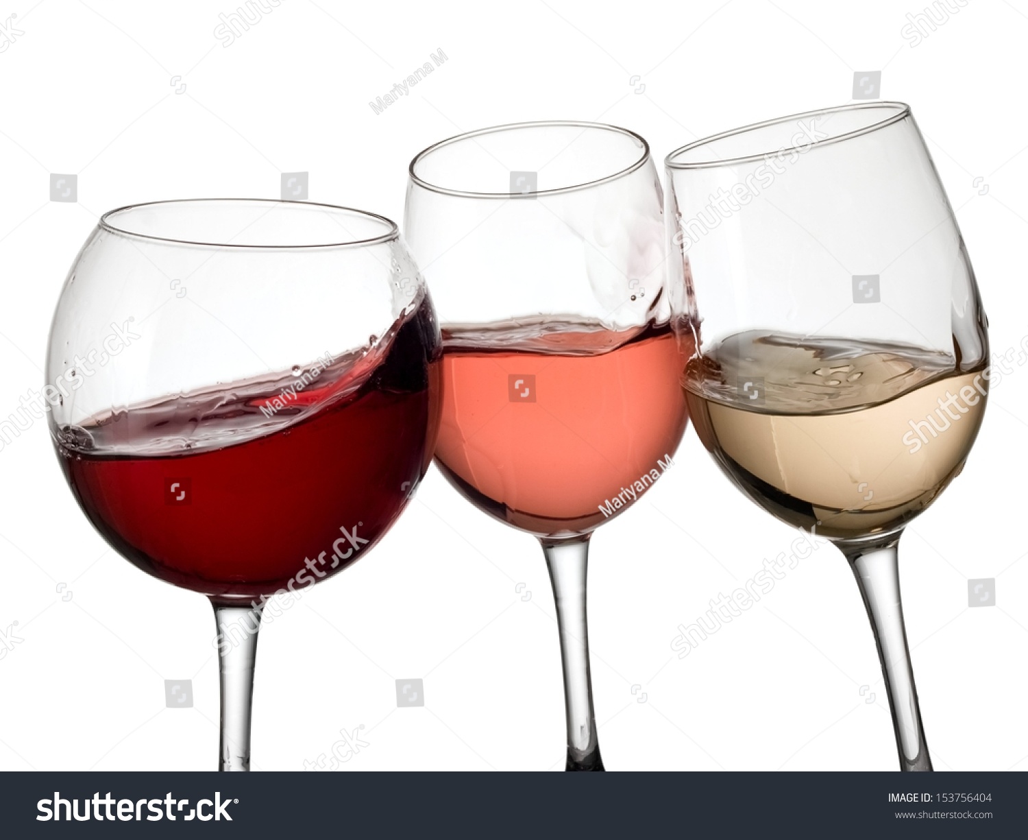 Three Glasses Red White Rose Wine Stock Photo Edit Now