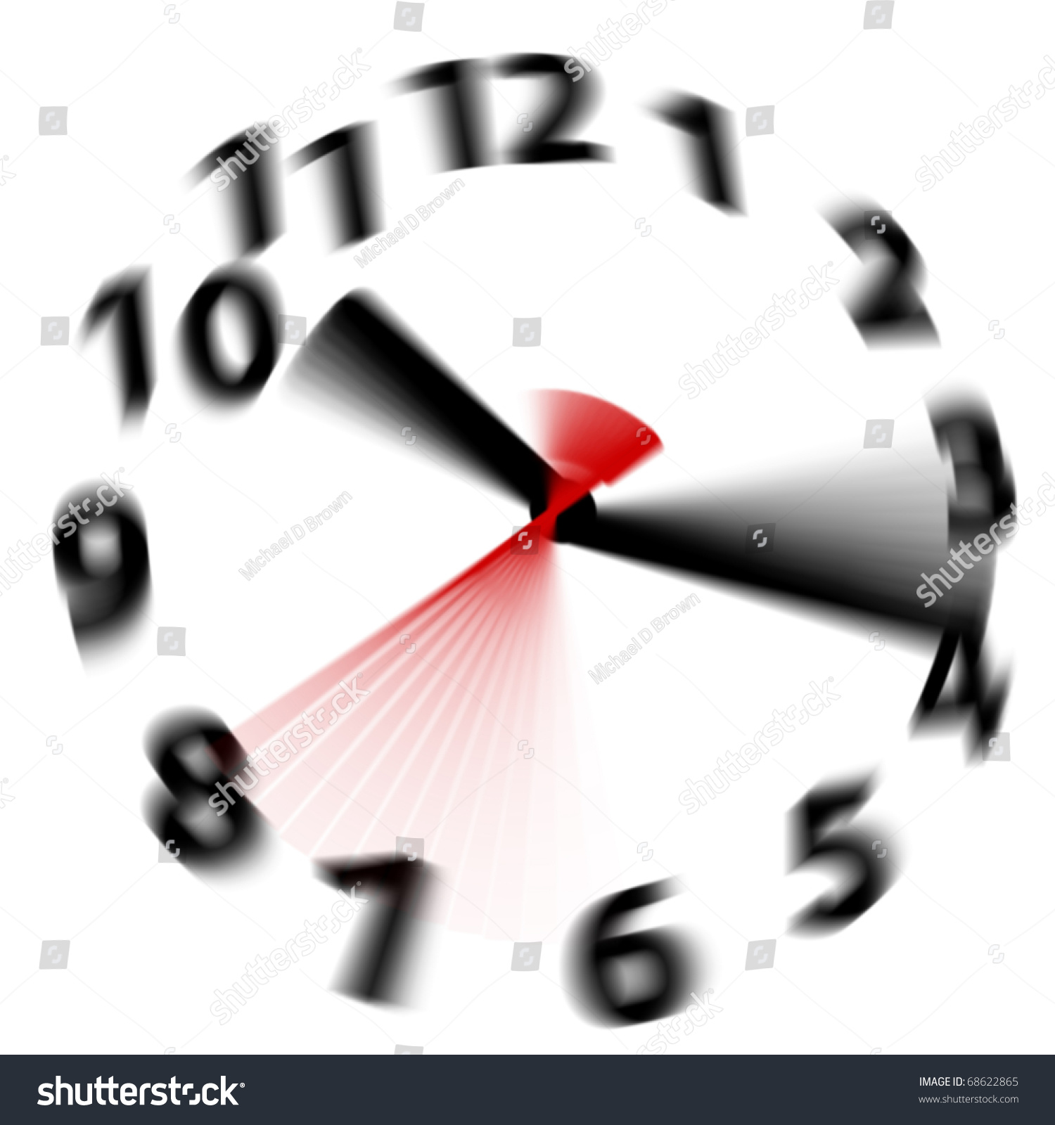 Time Flies By Fast As Hands Blur Spinning Around A White Clock Face