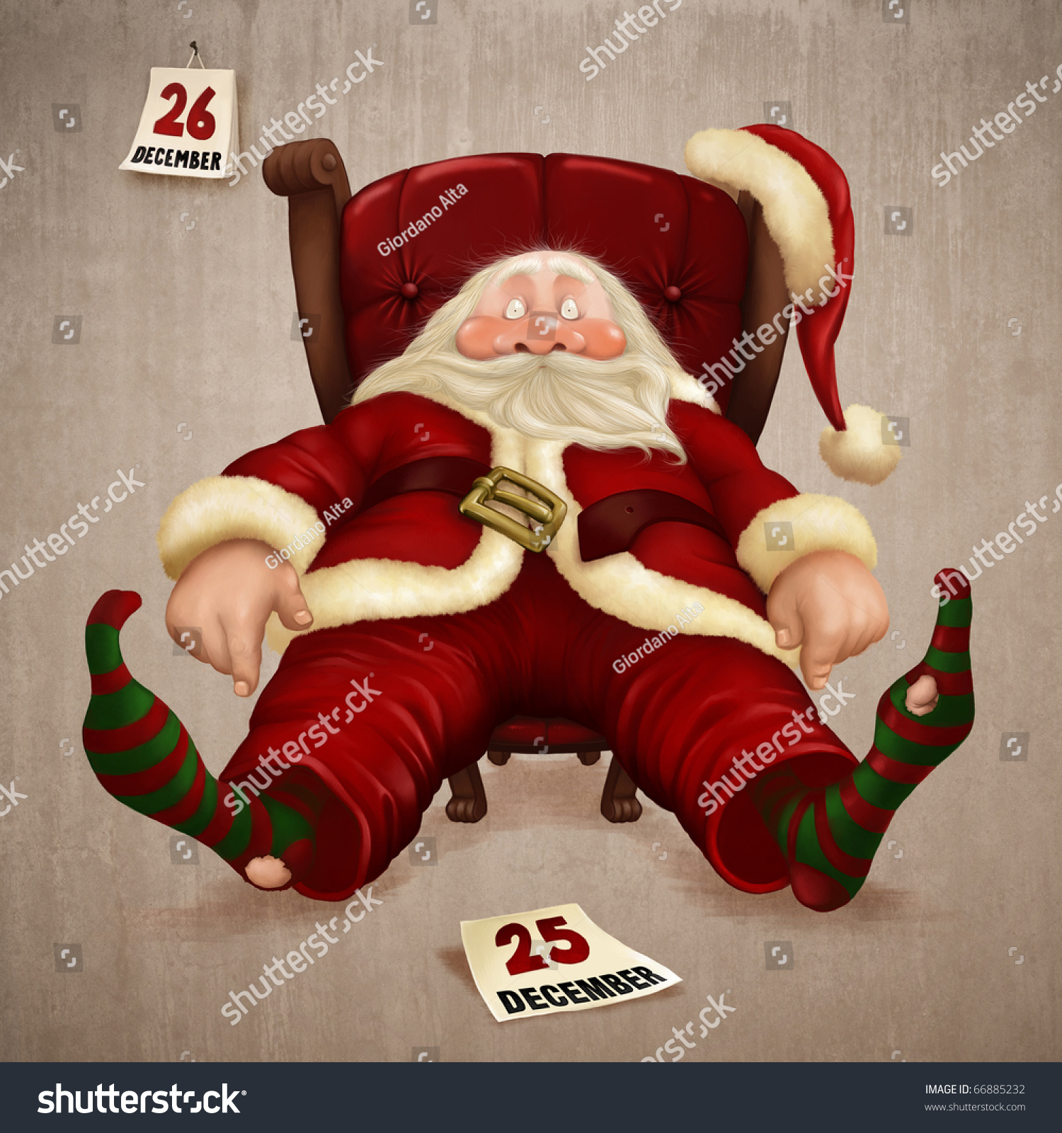 Tired Santa Claus The Day After Christmas Stock Photo 66885232 : Shutterstock