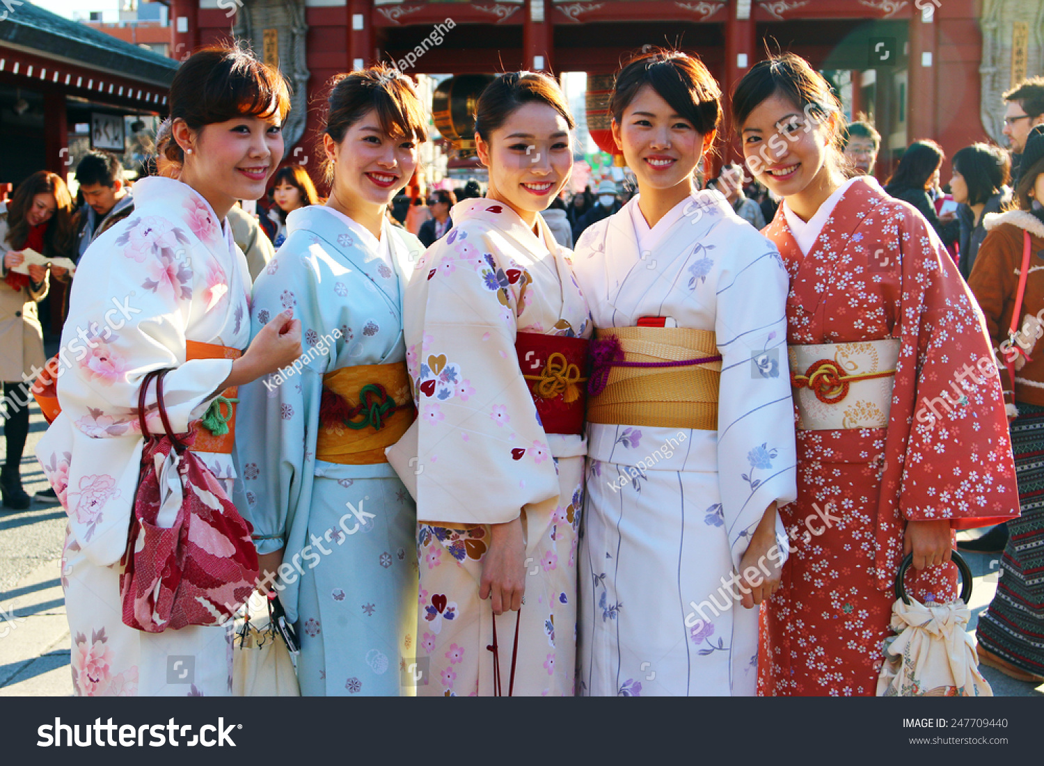 Tokyo, Japan - January 09,2015 : Young Japanese Women Wearing A