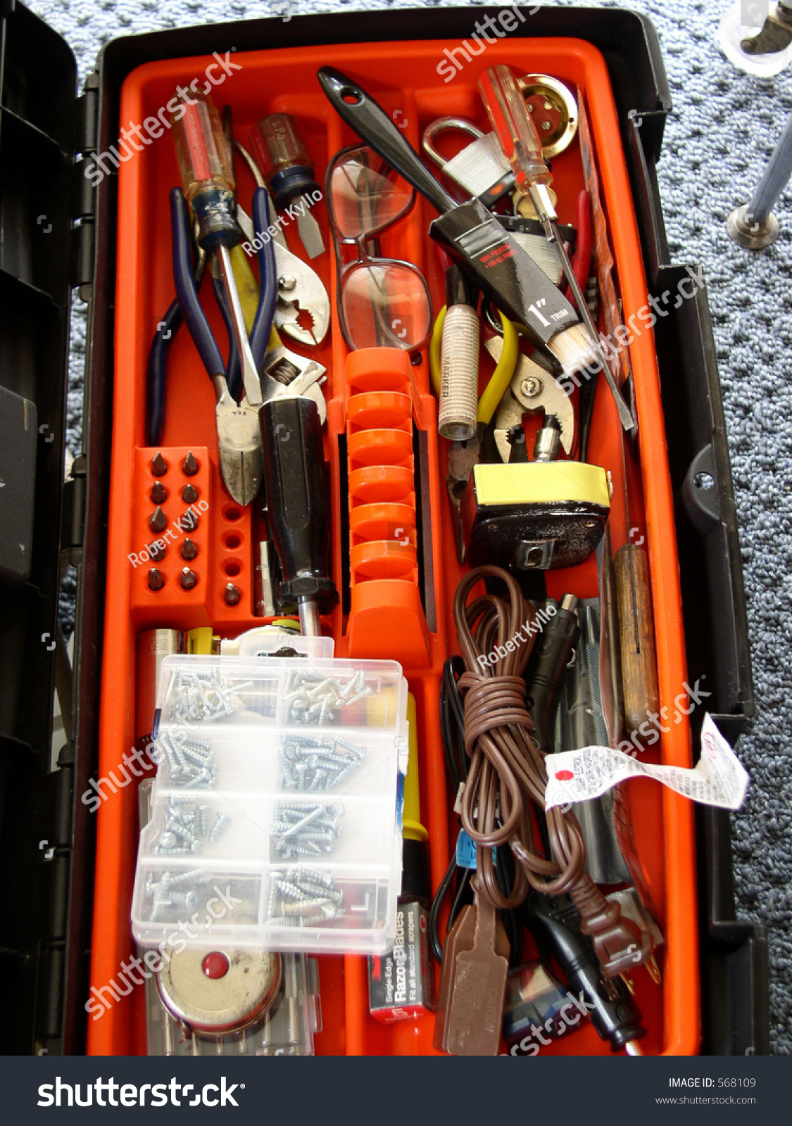 Toolbox With Common Handyman Tools Stock Photo 568109 Shutterstock