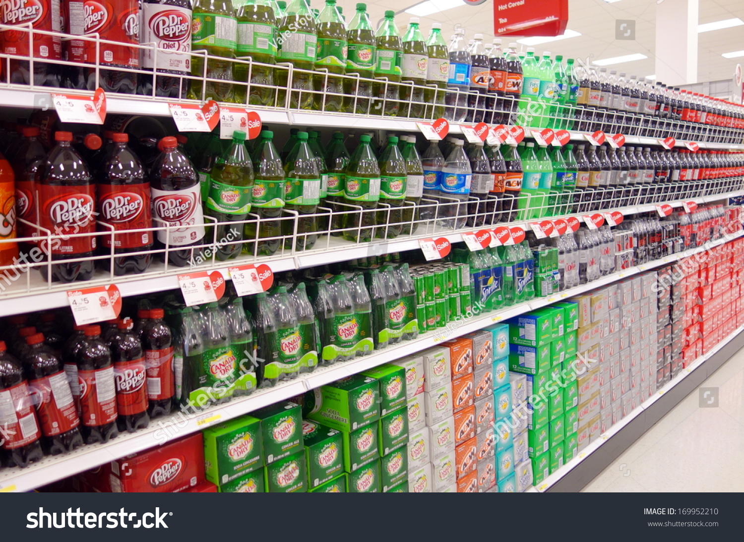 Toronto December 14 Bottled Soft Drinks In A Supermarket On December