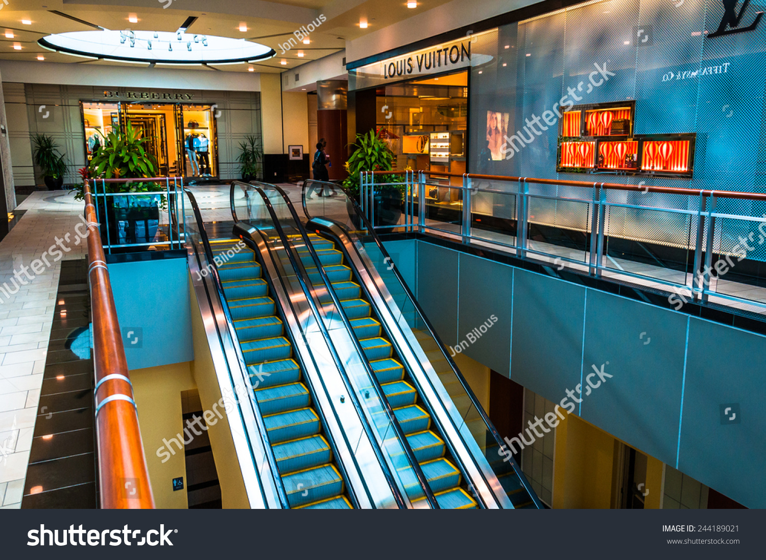 Towson, Maryland - June 1: Escalators And The Louis Vuitton Store On June 1, 2013 At Towson Town ...