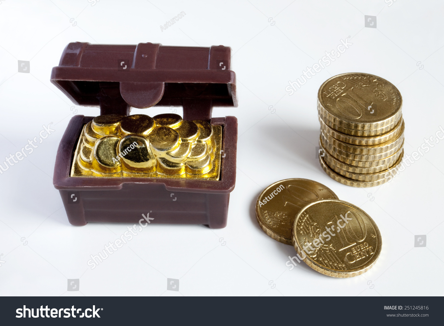 toy treasure chest with coins