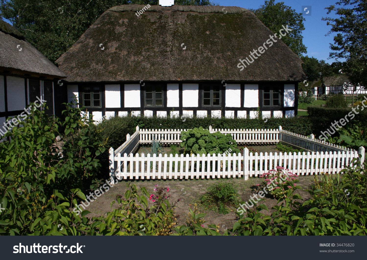 Traditional Danish Farm House Or Rural Agriculture Building ...