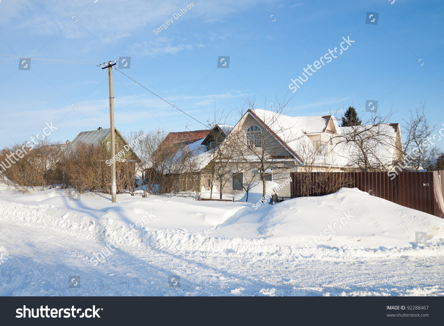 Traditional Russian Dacha, Winter Stock Photo 92288467 : Shutterstock