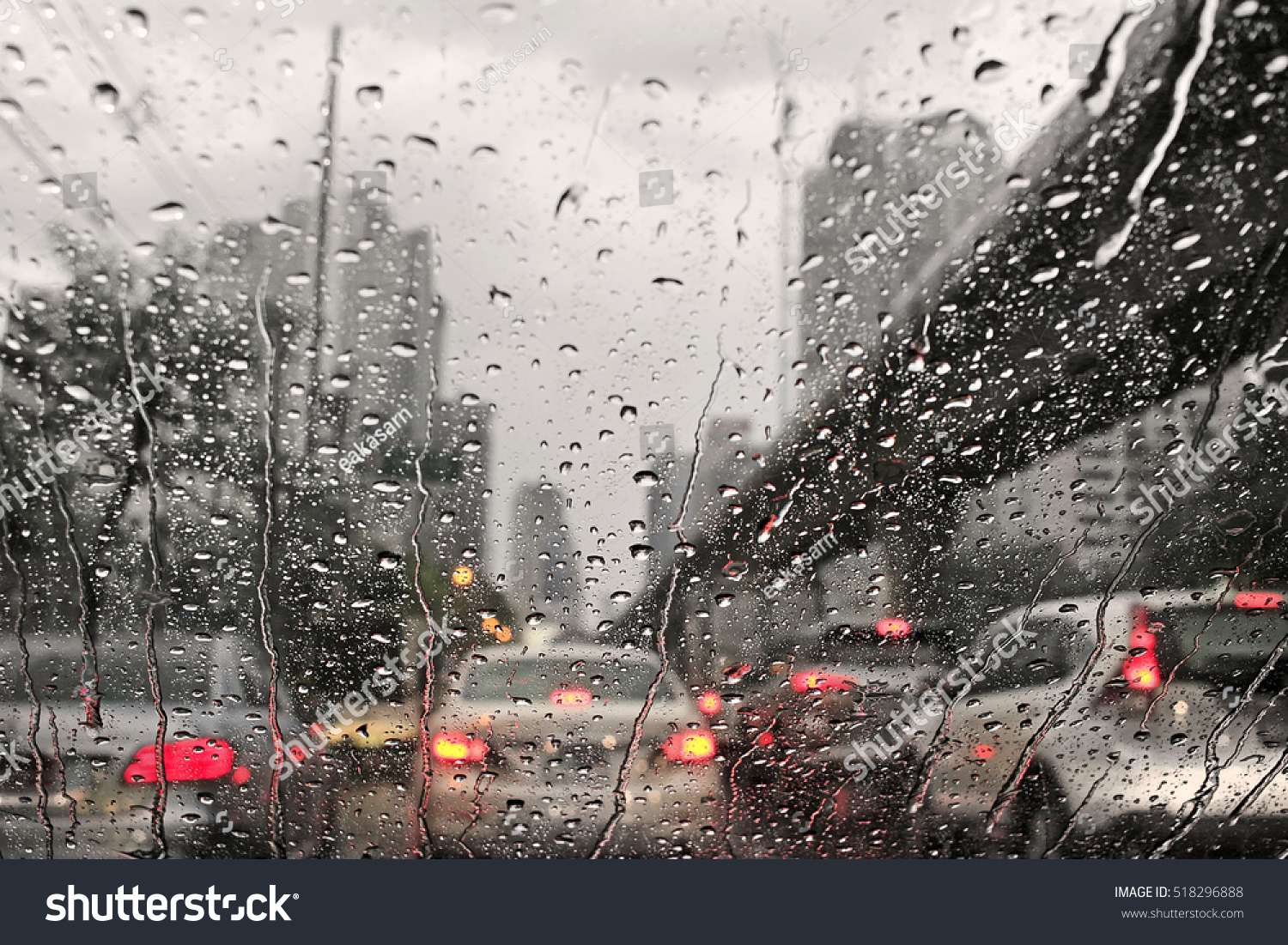 Traffic Jam Rainy Day Raindrops On Stock Photo Shutterstock