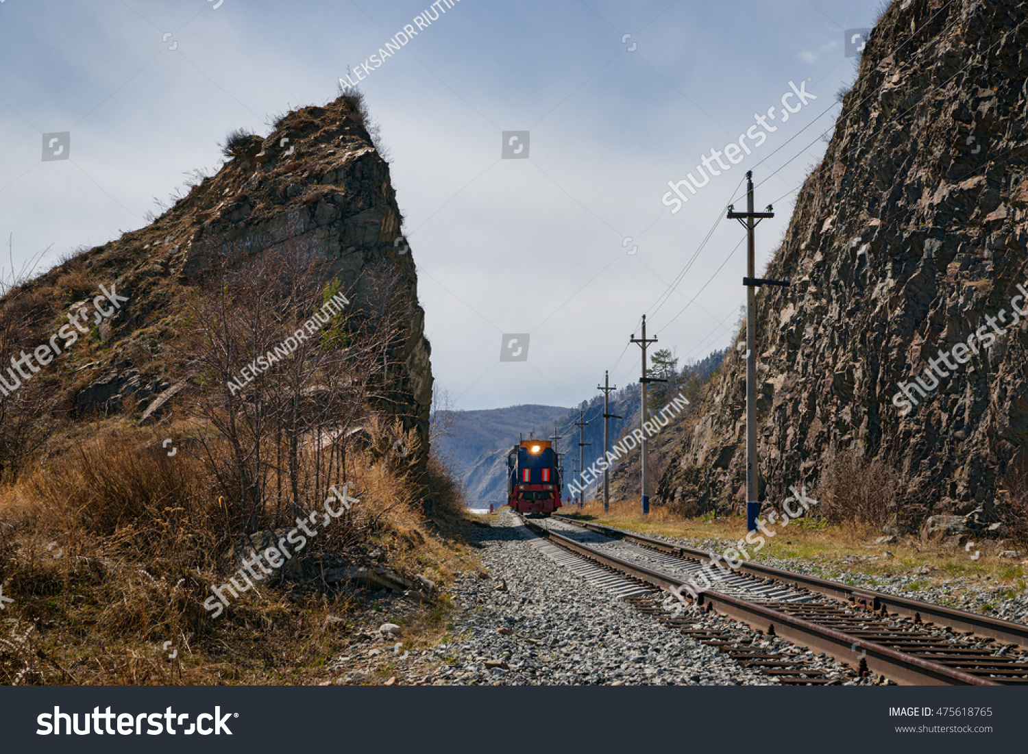 Train in the rocks Circum-Baikal Railway Train in the rocks Circum-Baikal Railway