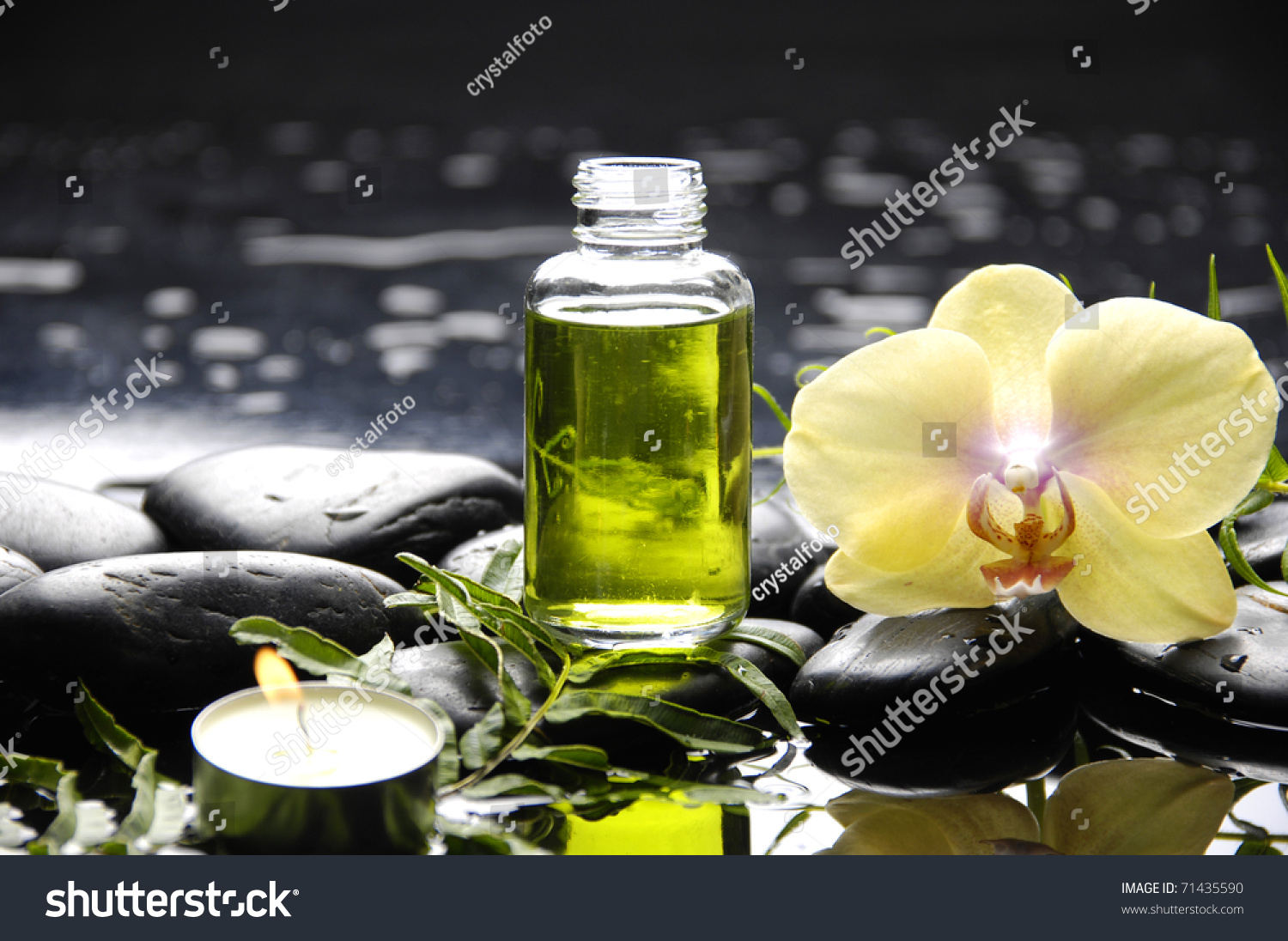 Tranquil Spa Scene Massage Oil Candle Stock Photo 71435590 Shutterstock