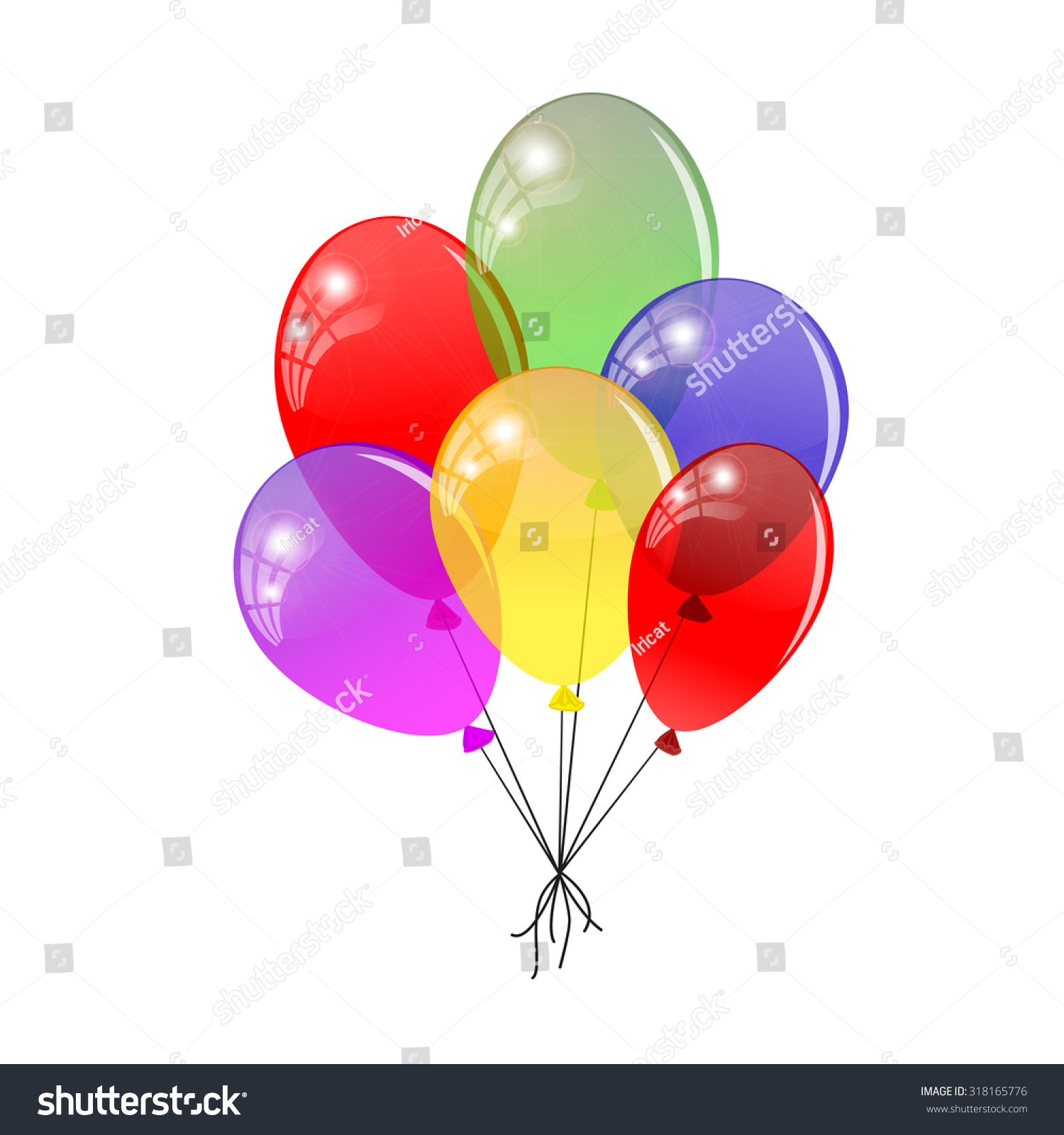 Transparent Balloons Multicolored Balloons Gathered Bunch Stock