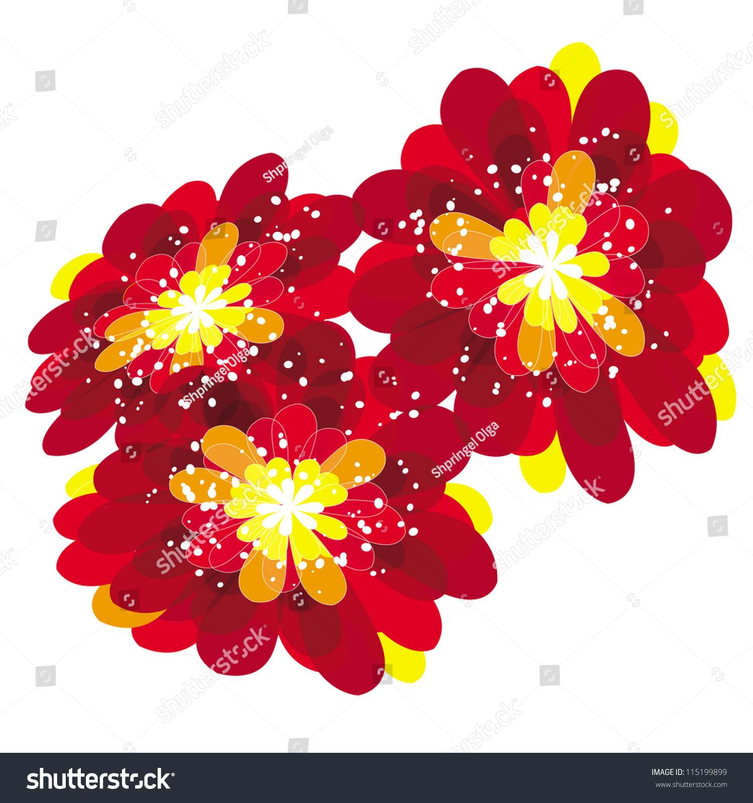 Transparent Flower Isolated On White Background Raster Stock Photo