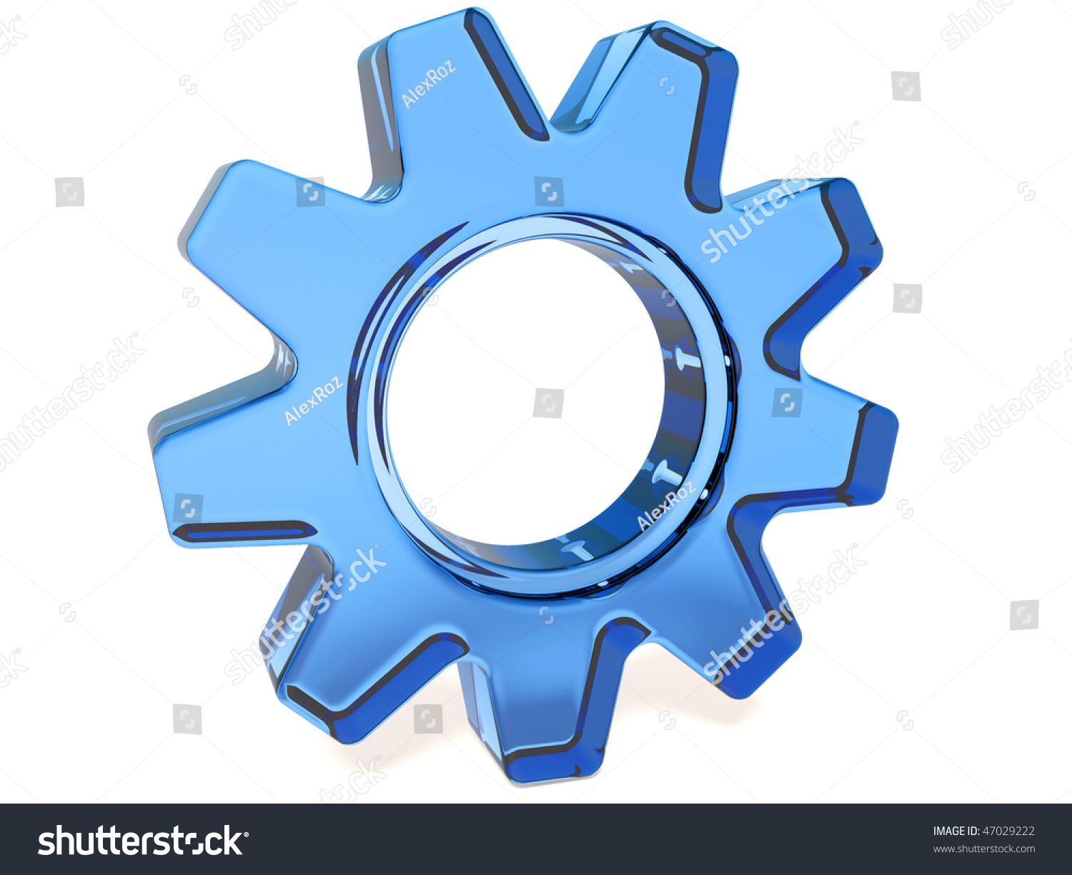 Transparent Gear On White Background Stock Photo 47029222 : Shutterstock
