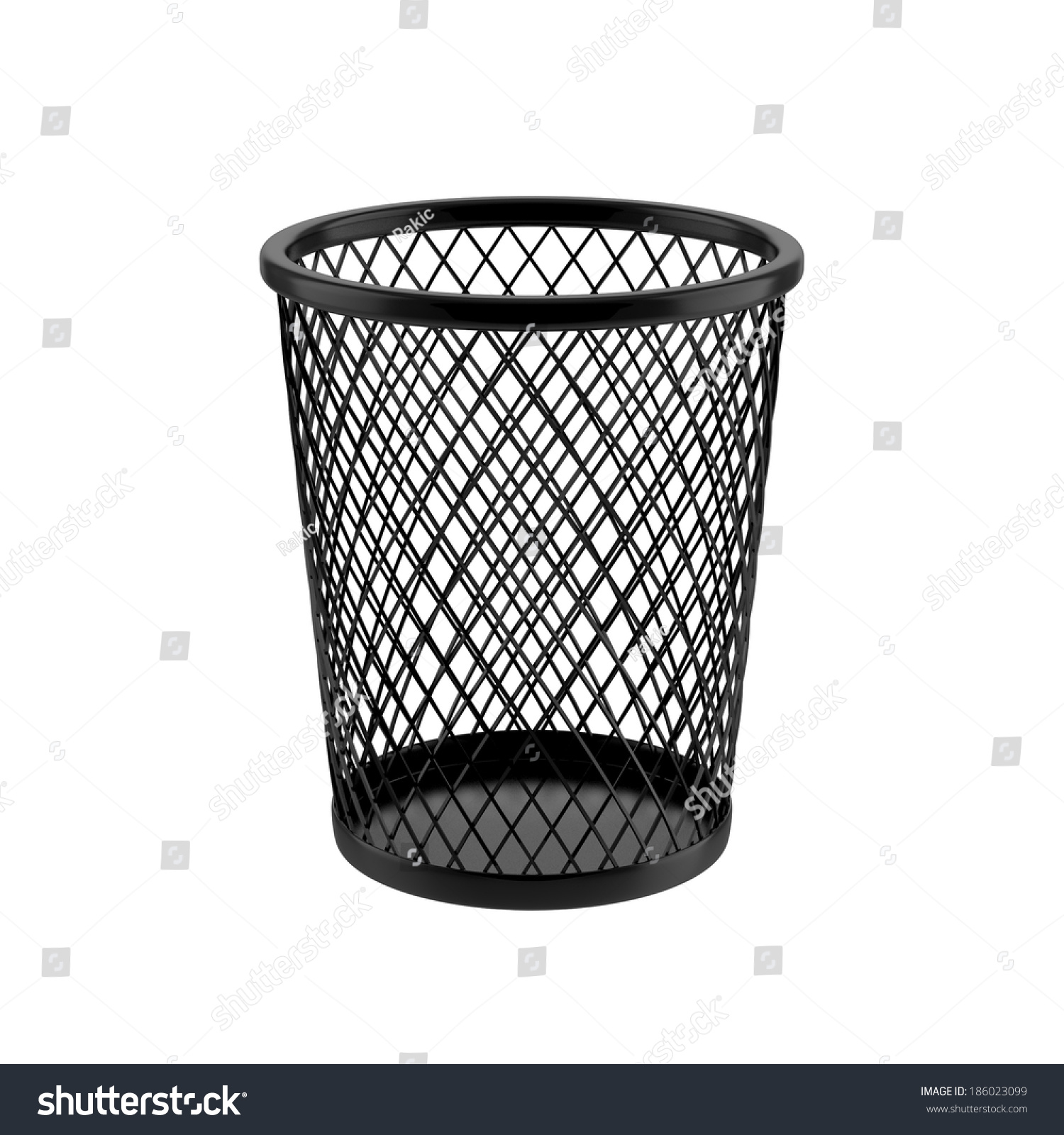 Trash Can Isolated On White Background. Stock Photo 186023099