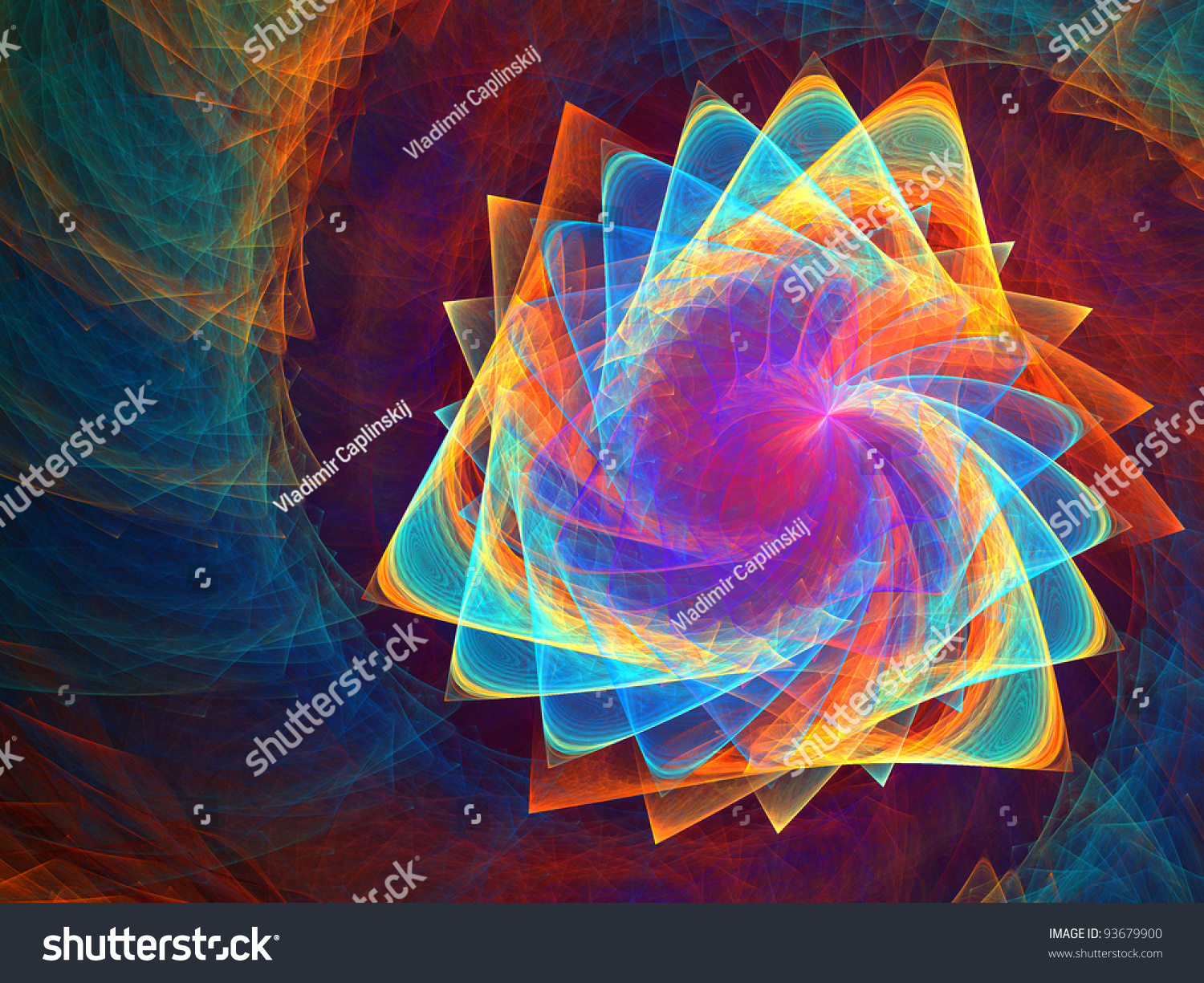 Triangle Galactic Rainbow Abstract Pattern For Backgrounds. Fractals