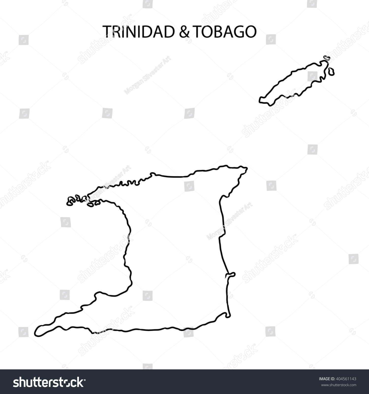 Trinidad And Tobago Map Outline Stock Photo Shutterstock