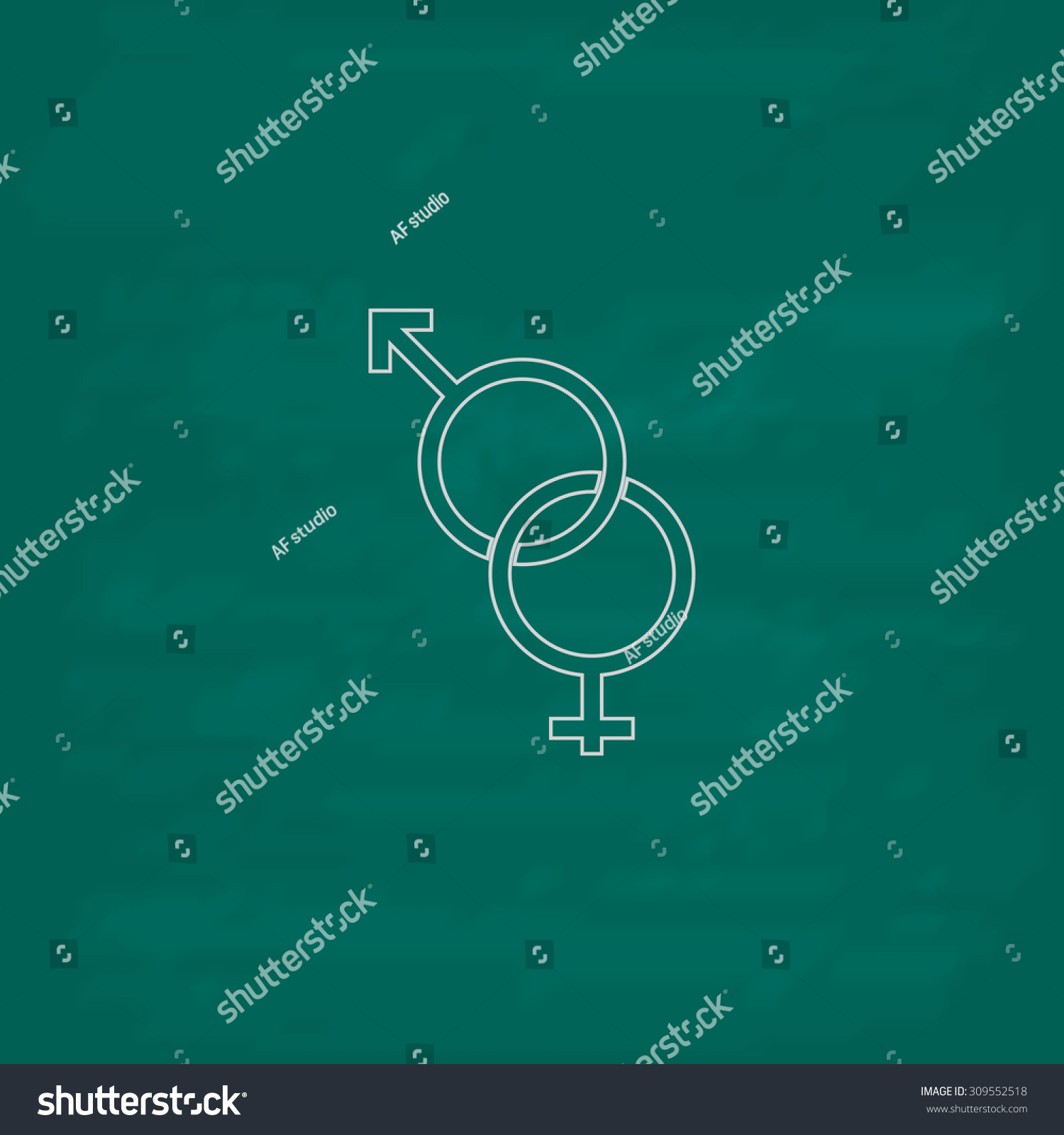 Twisted Male Female Sex Symbol Outline Stock Illustration