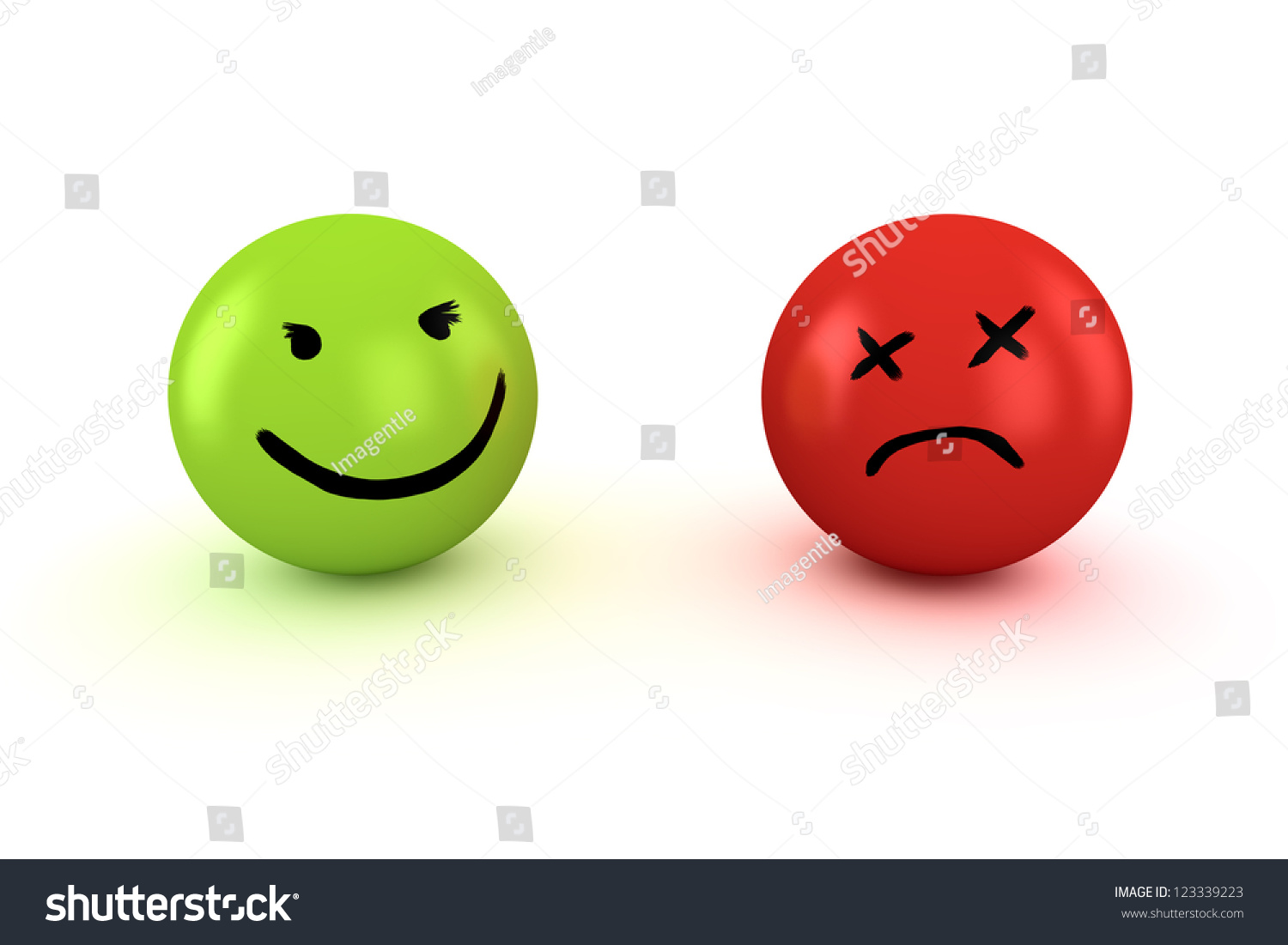 Two Balls With Happy And Sad Faces Stock Photo 123339223 Shutterstock