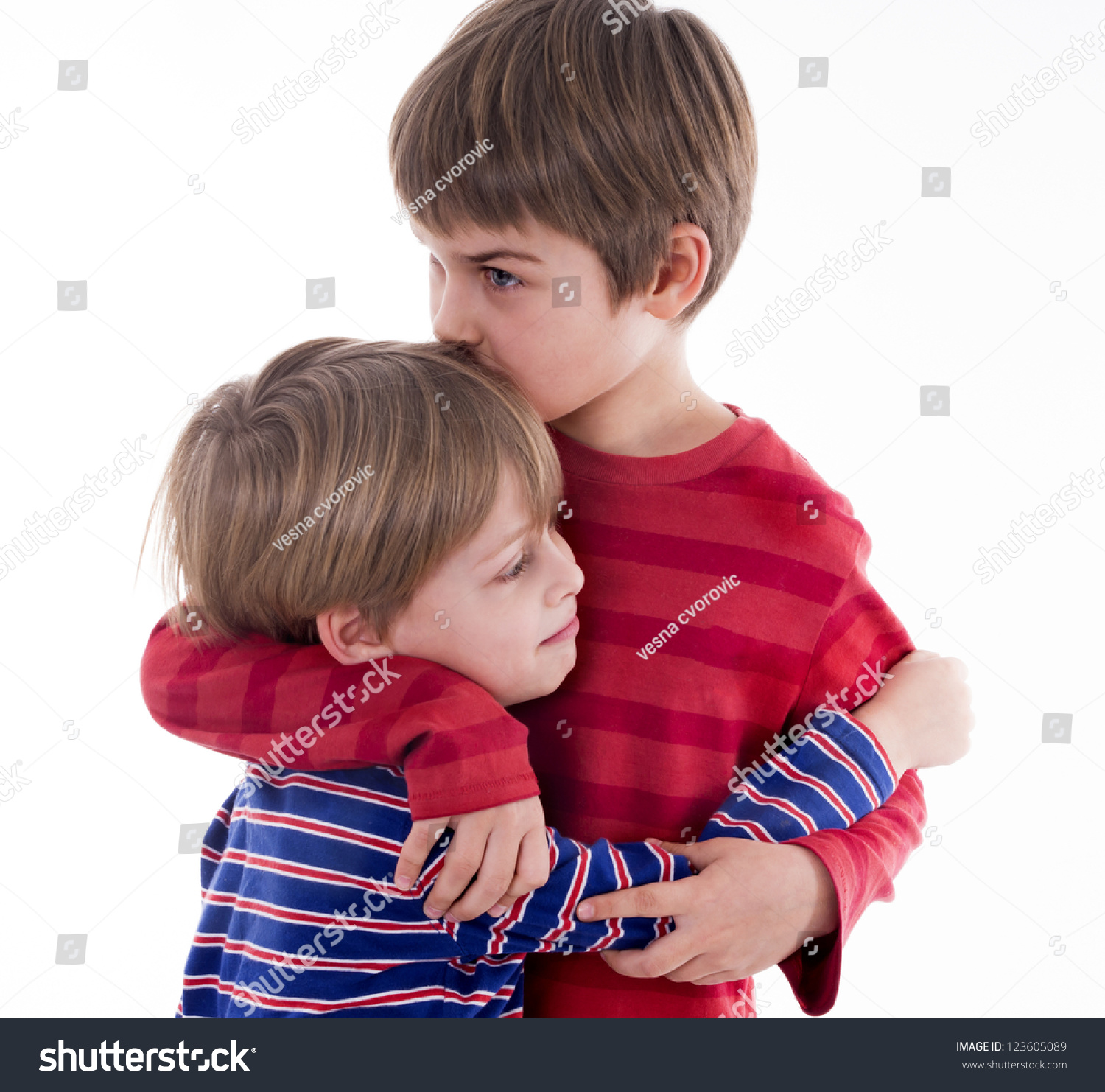 Two Brothers Hugging Stock Photo 123605089 : Shutterstock