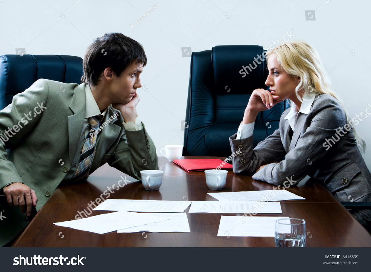 Two Business People Front Each Other Stock Photo 3416599 - Shutterstock